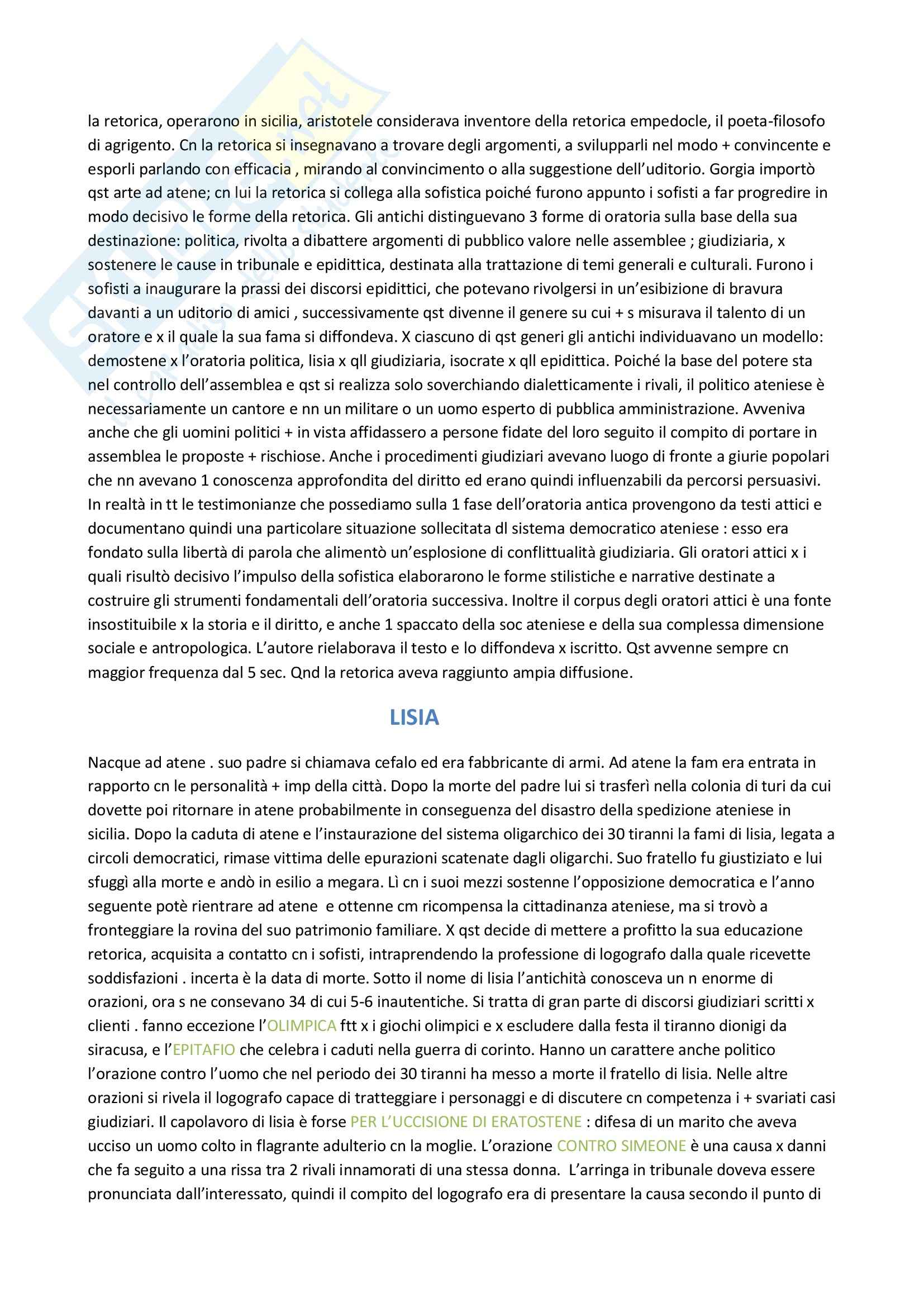 Parte istituzionale, Letteratura greca Pag. 36