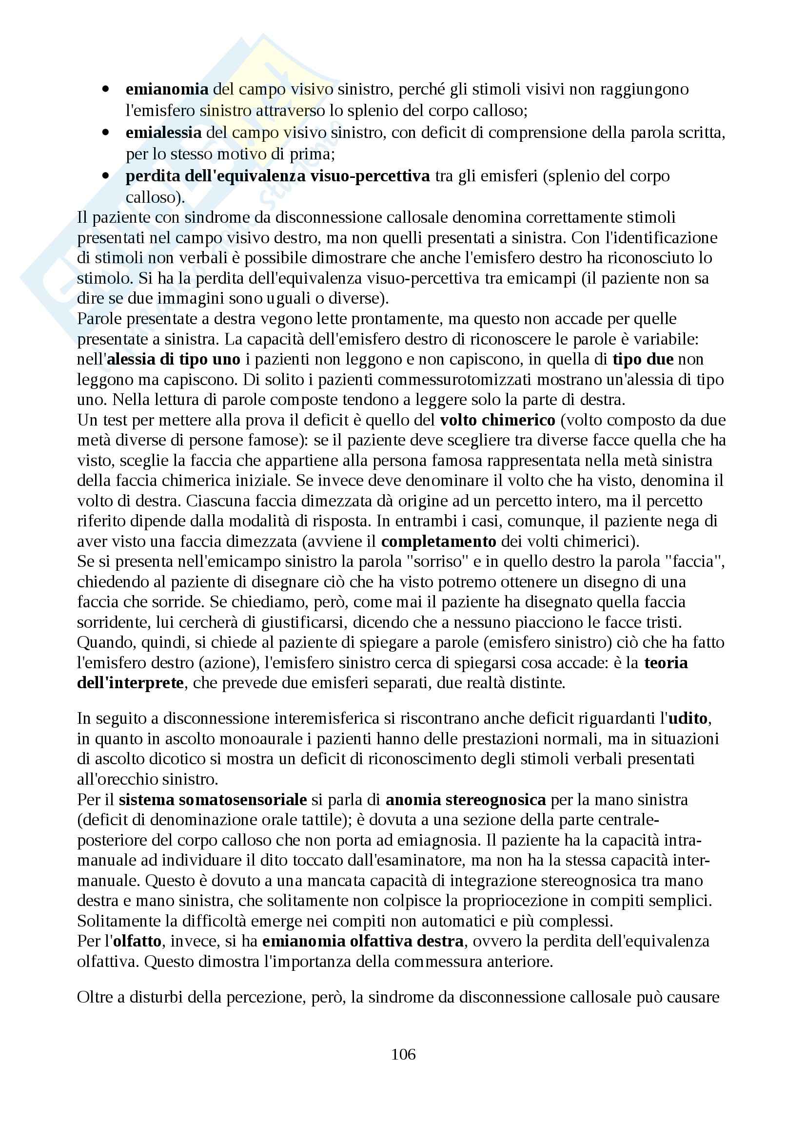 Lezioni, Neuropsicologia Pag. 106