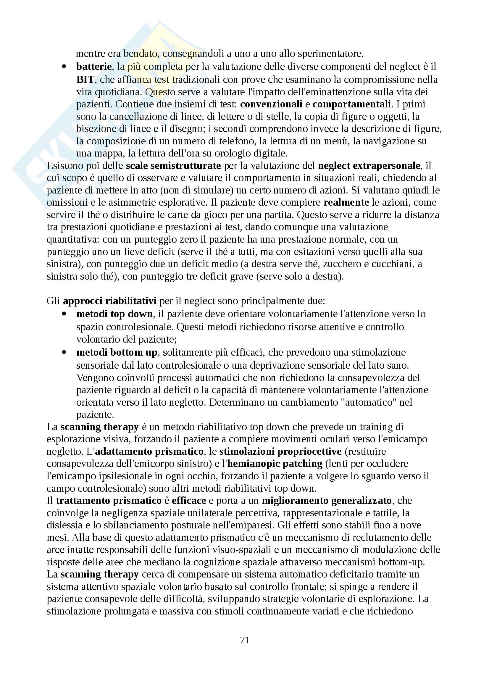 Lezioni, Neuropsicologia Pag. 71