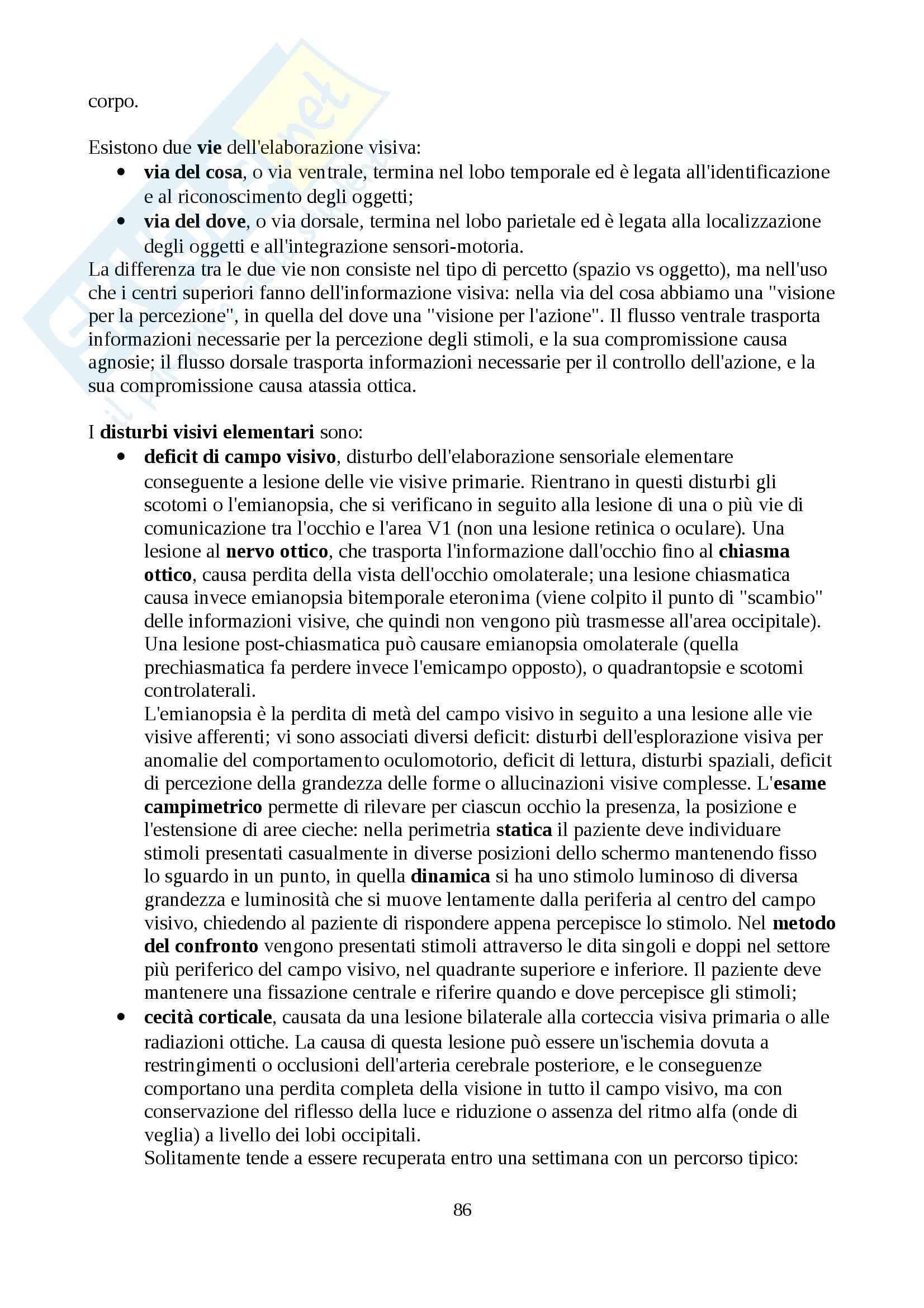 Lezioni, Neuropsicologia Pag. 86