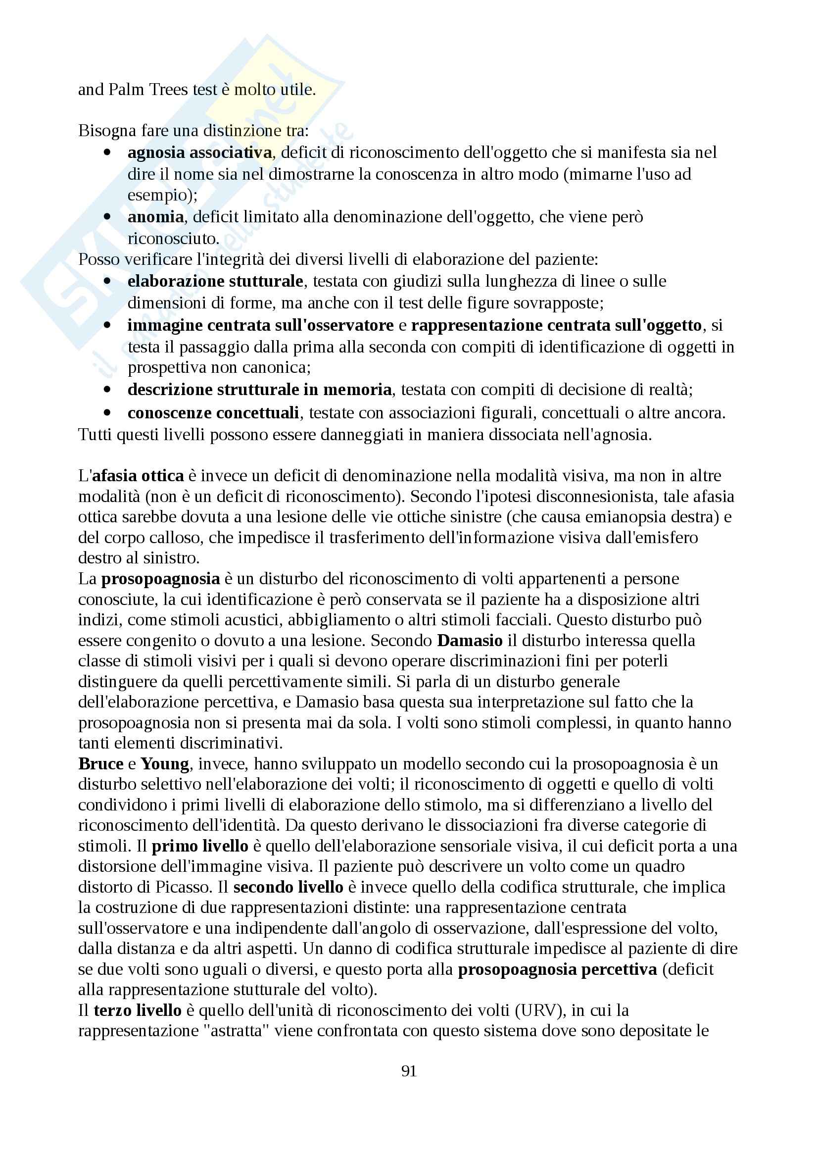 Lezioni, Neuropsicologia Pag. 91