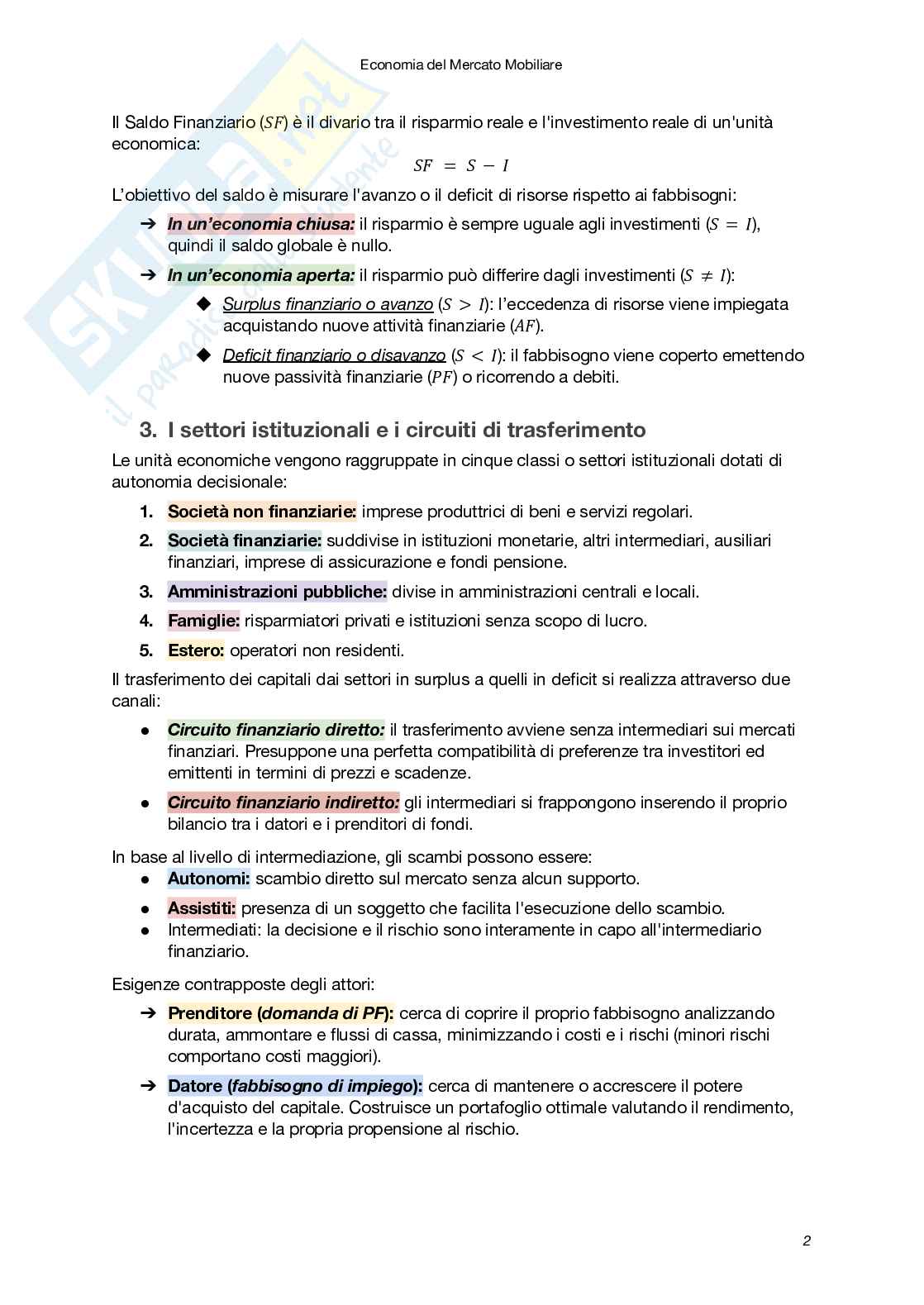 Appunti completi Economia del mercato mobiliare Pag. 2