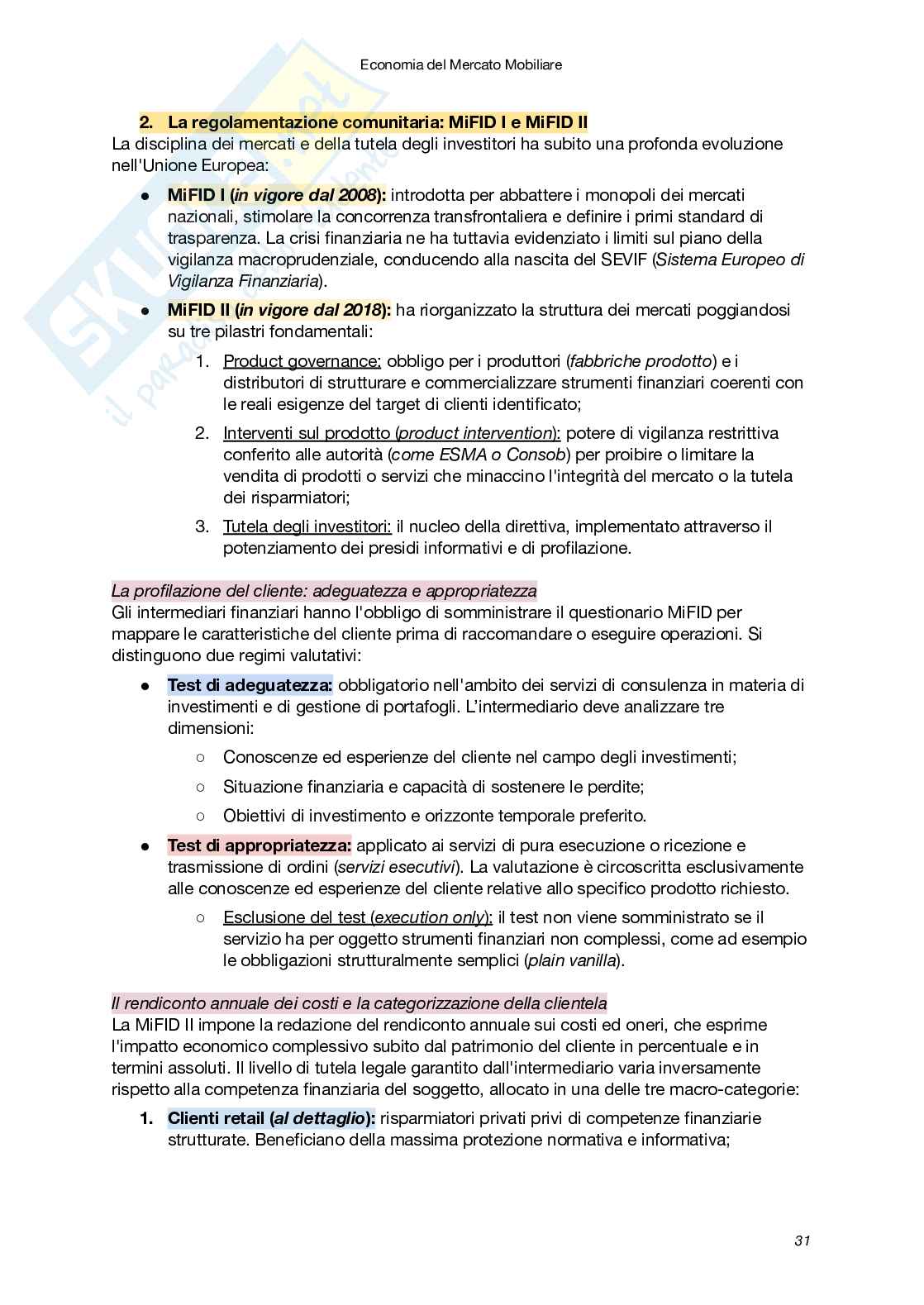 Appunti completi Economia del mercato mobiliare Pag. 31