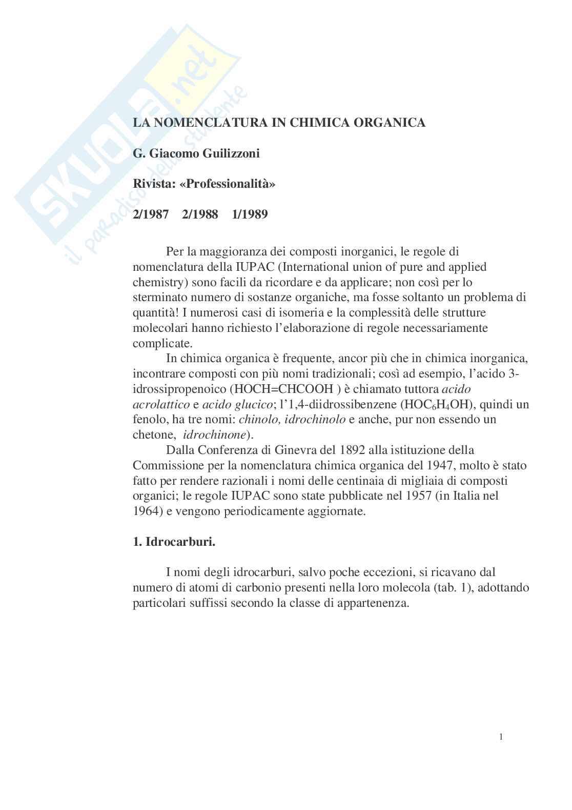 Chimica organica Pag. 1