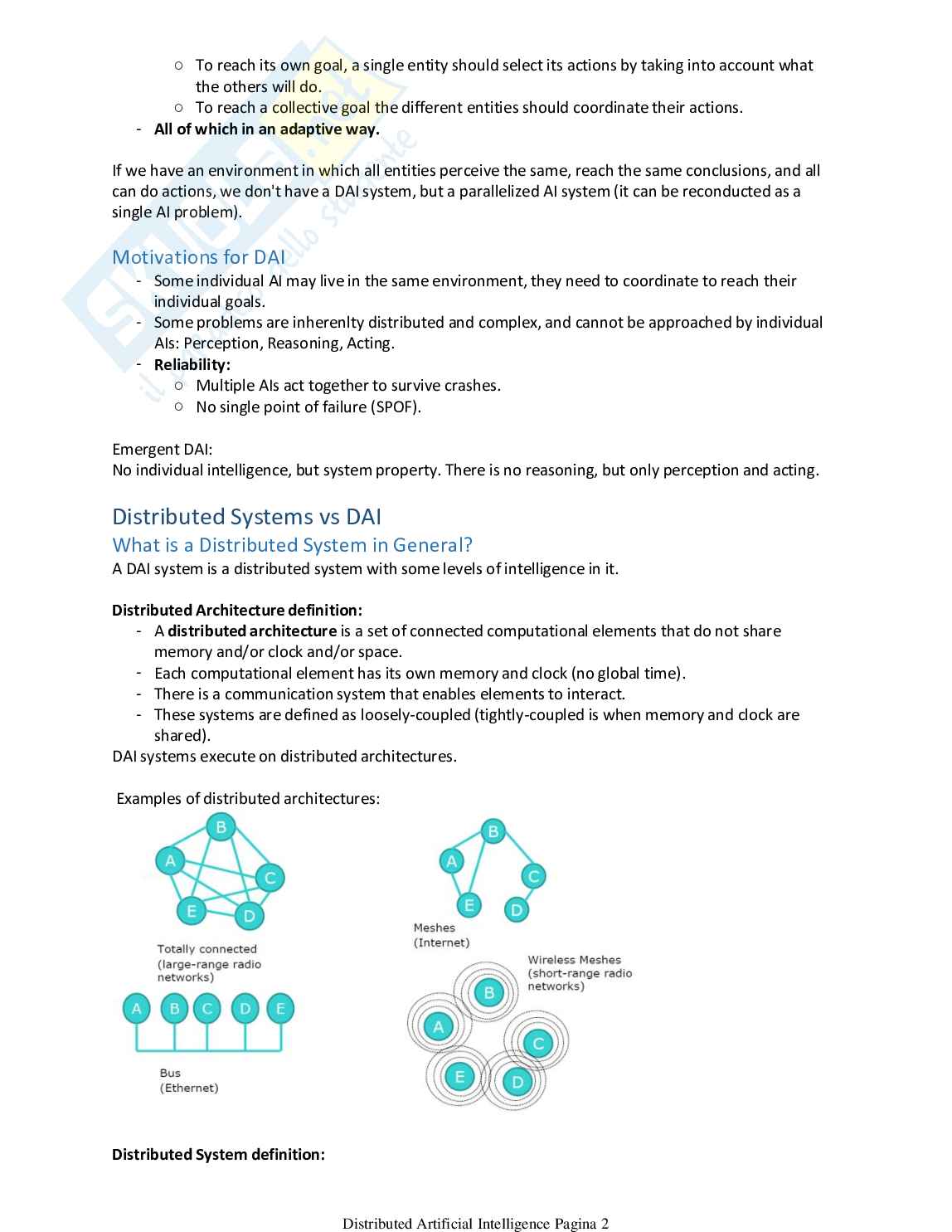 Distributed Artificial Intelligence Pag. 2
