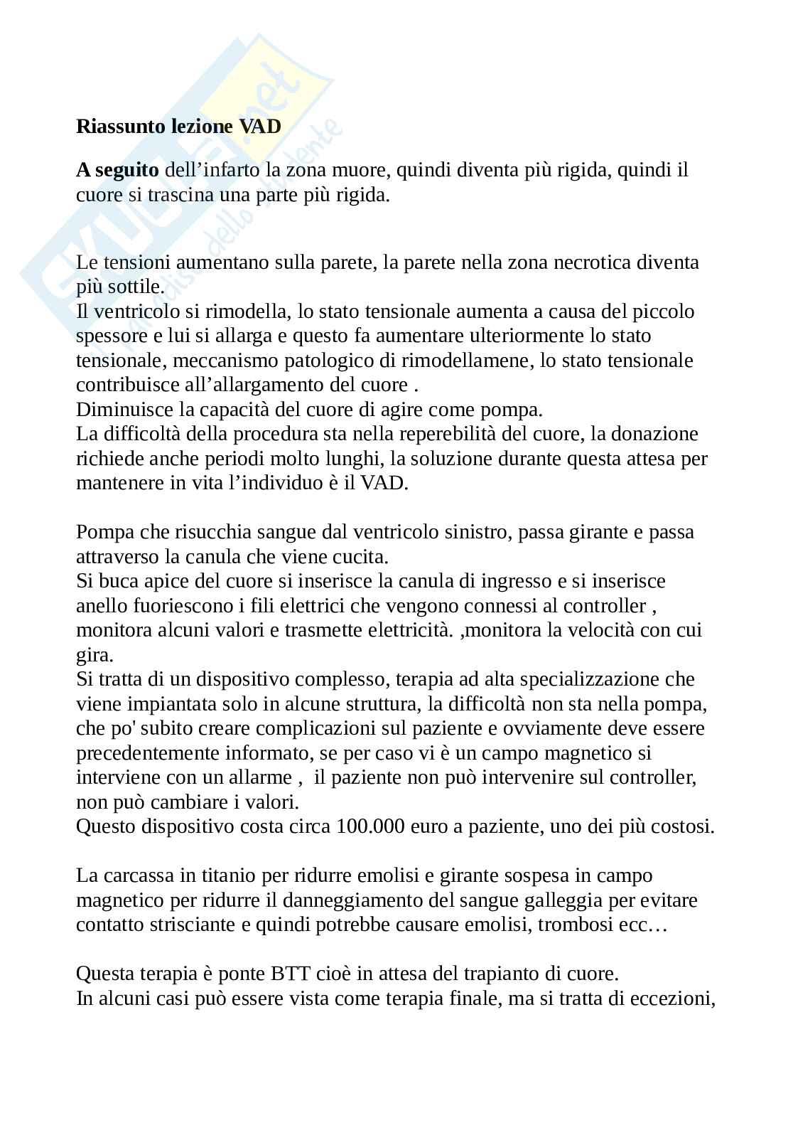 Continuazione lezione vad e accenni alla ventilazione meccanica  Pag. 1
