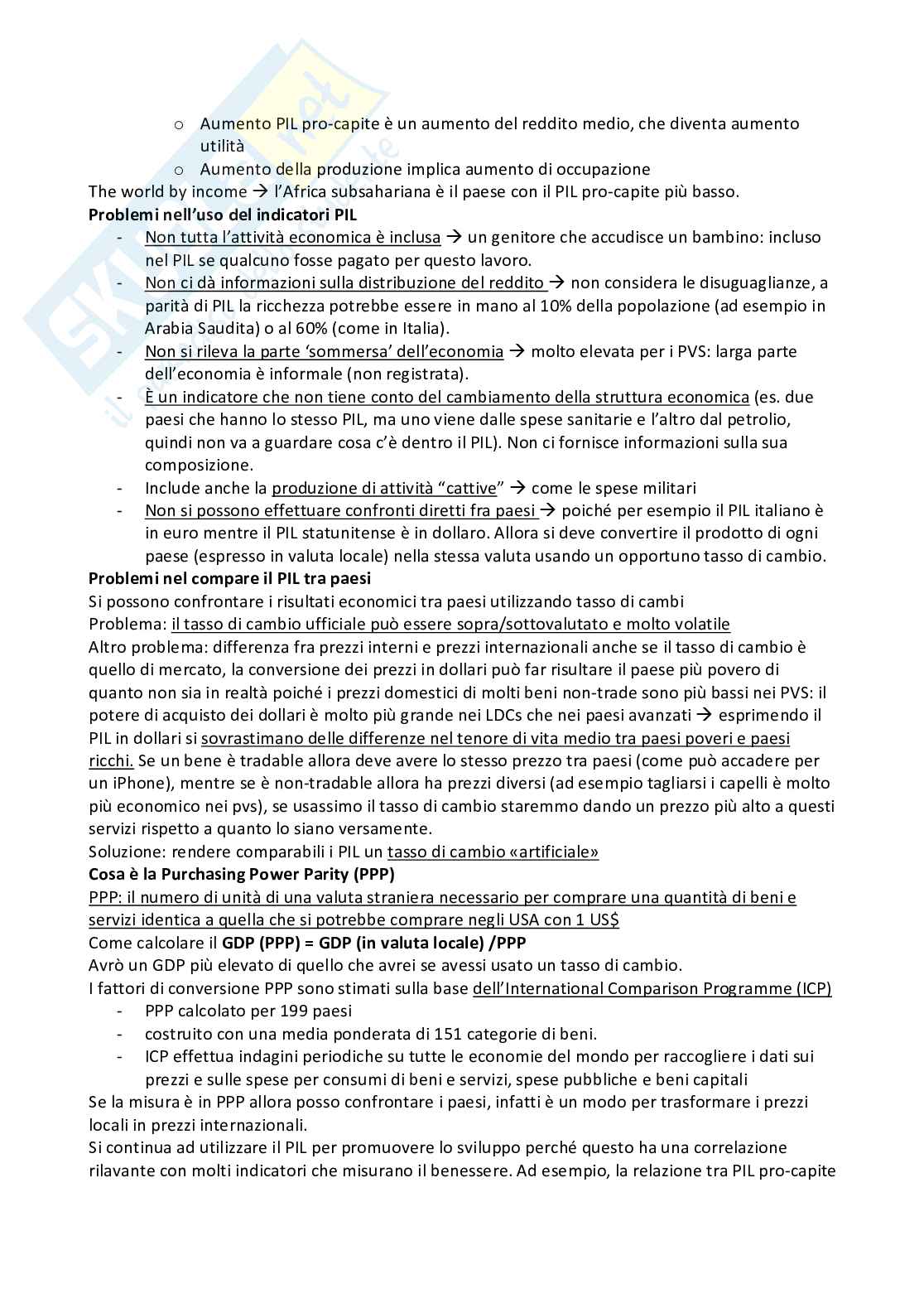 Economia dello sviluppo sostenibile Pag. 6