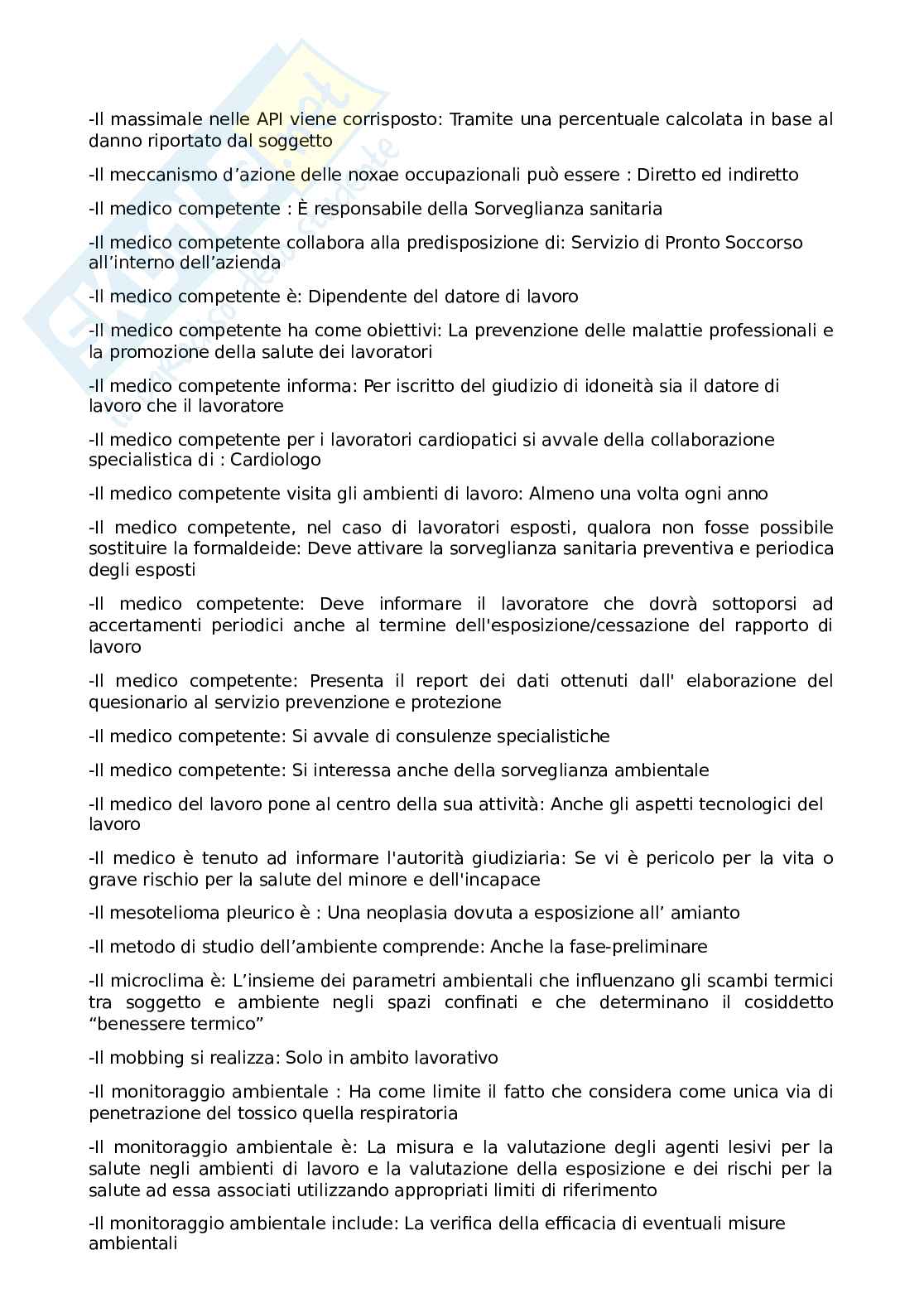 Paniere Medicina del lavoro. Aggiornato e completo. In ordine Pag. 11
