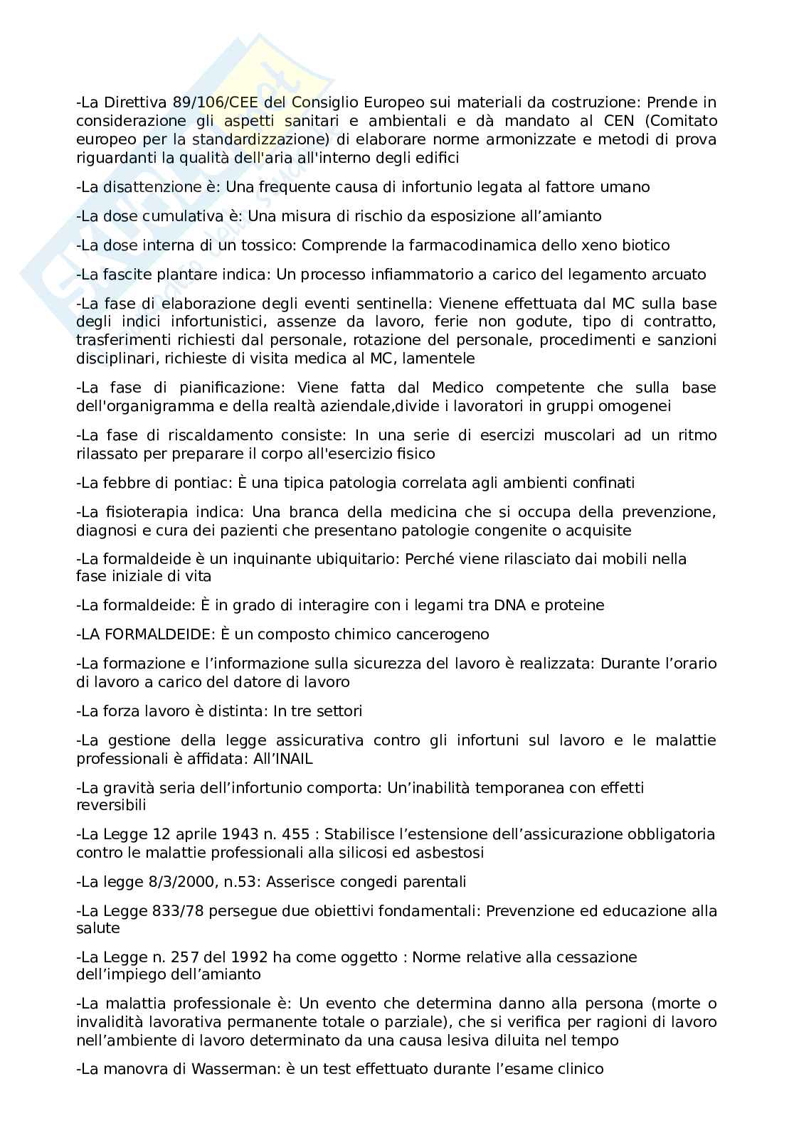 Paniere Medicina del lavoro. Aggiornato e completo. In ordine Pag. 16
