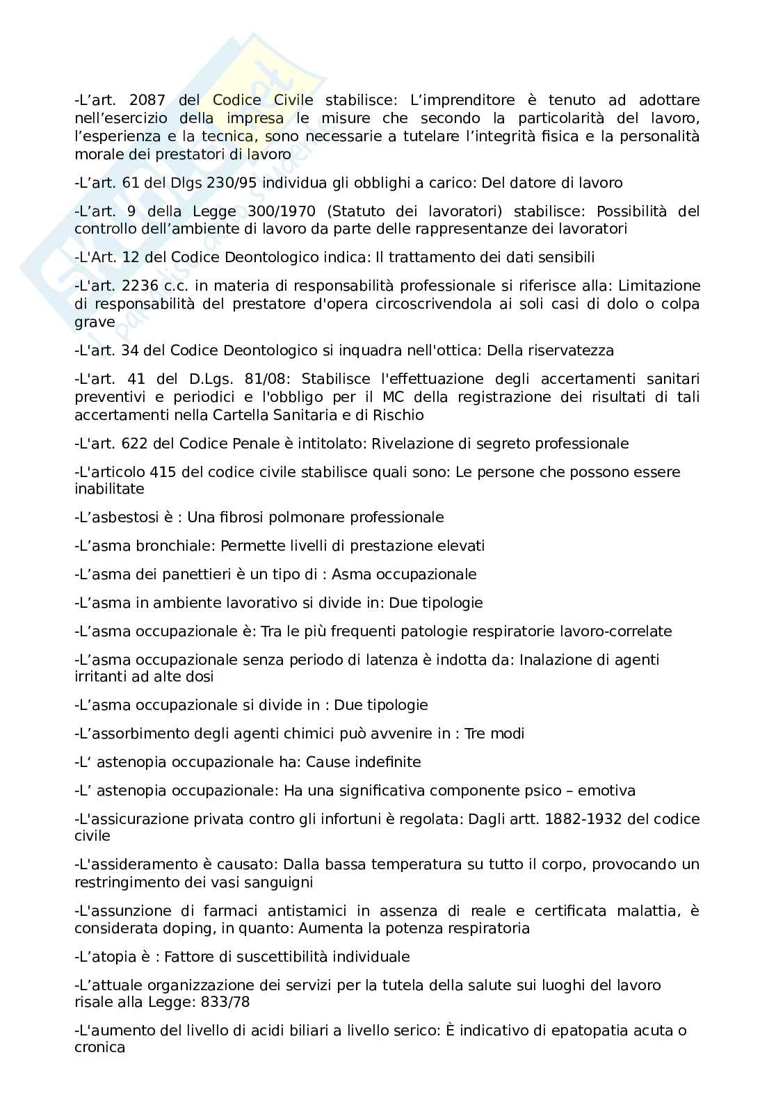 Paniere Medicina del lavoro. Aggiornato e completo. In ordine Pag. 26