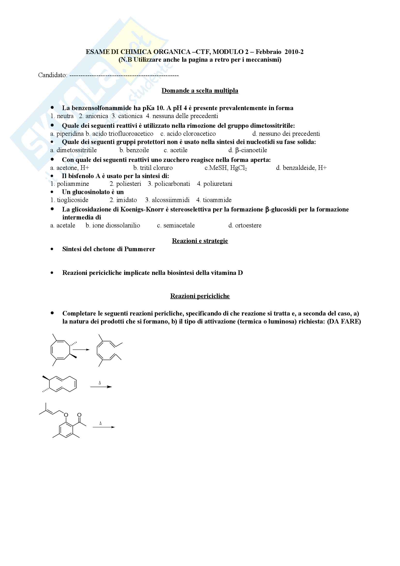Chimica organica - Esercizi Pag. 11