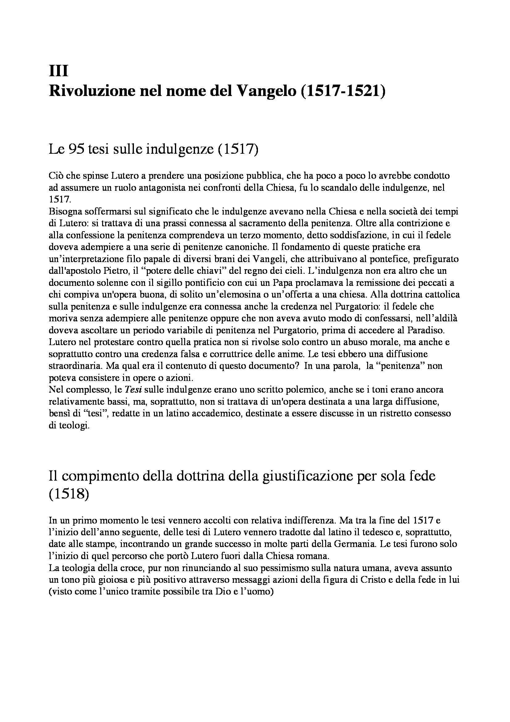 Riassunto esame Storia Moderna: Martin Lutero, prof. Dall'Olio Pag. 6