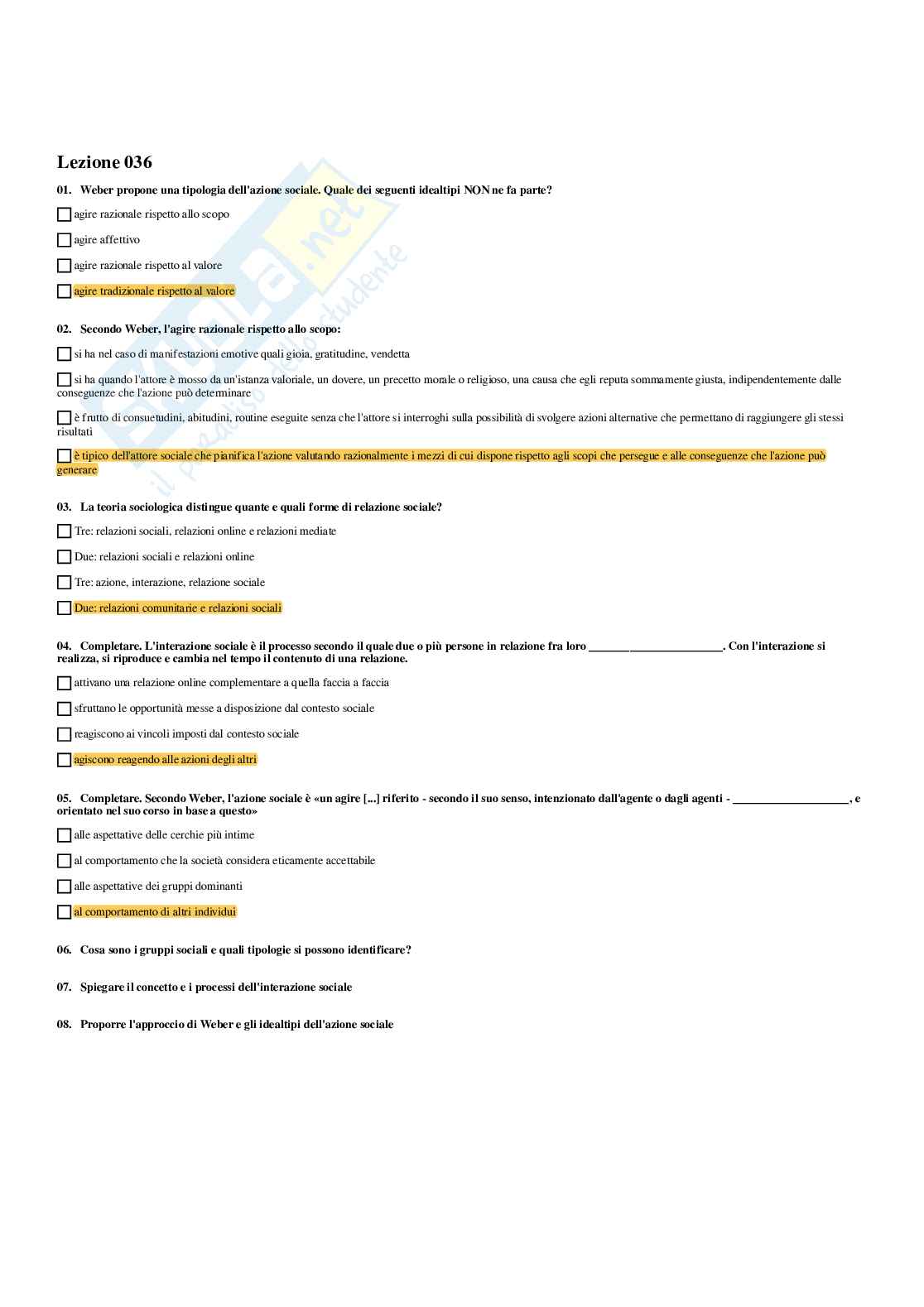 Paniere Comunicazione 2.0 - Risposte multiple - aggiornato (2025) Pag. 36