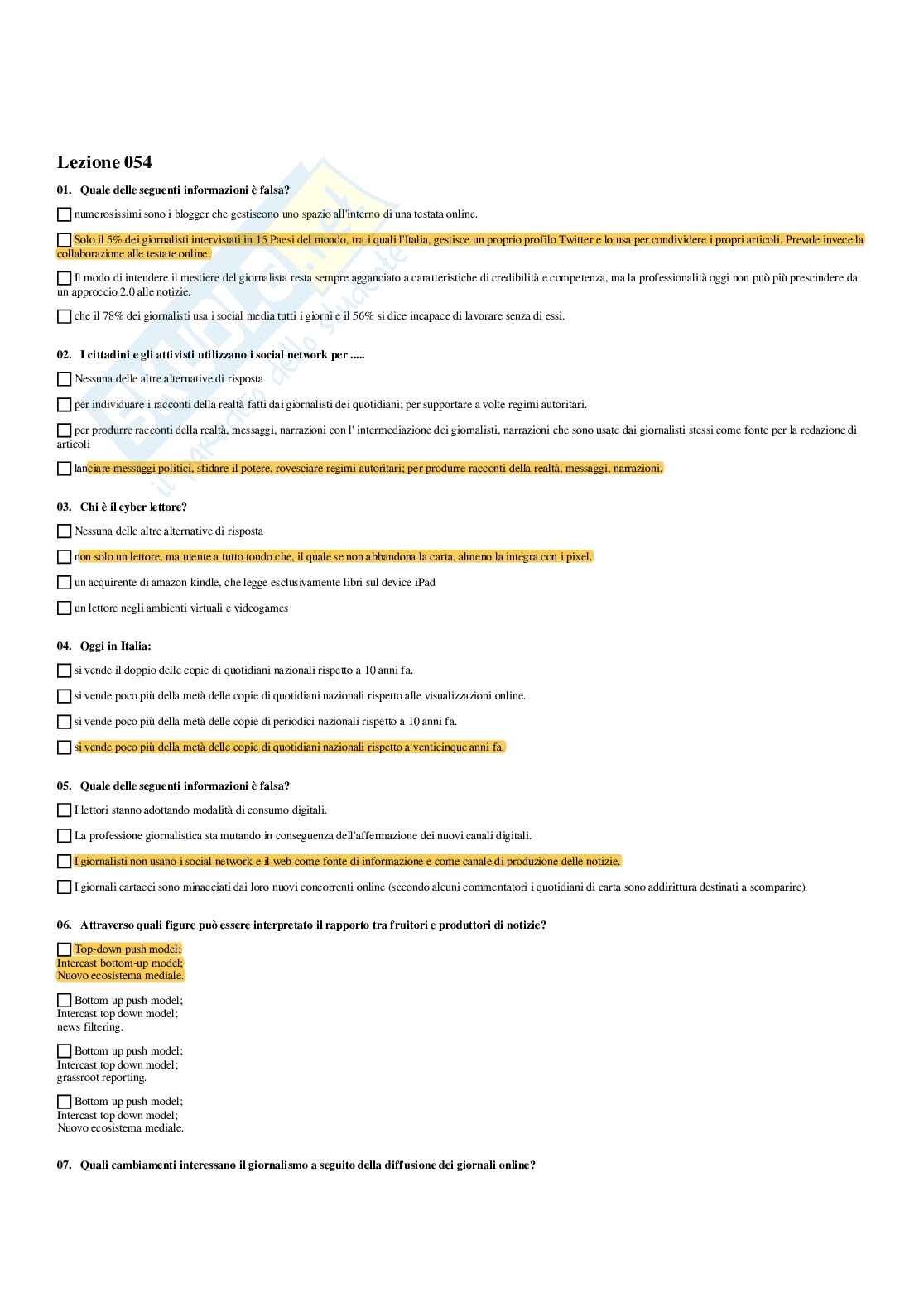 Paniere Comunicazione 2.0 - Risposte multiple - aggiornato (2025) Pag. 56