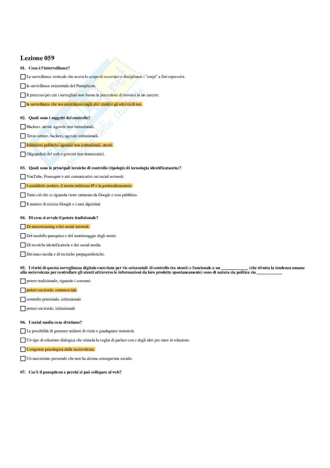 Paniere Comunicazione 2.0 - Risposte multiple - aggiornato (2025) Pag. 61