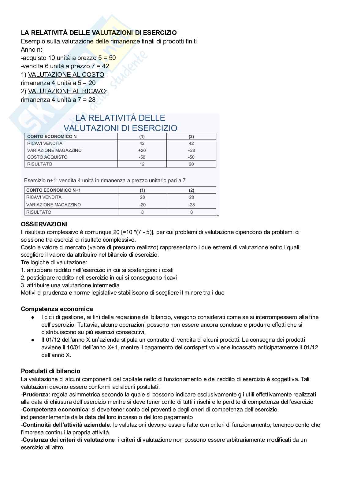 Azioni di assestamento e valutazione bilancio Pag. 1