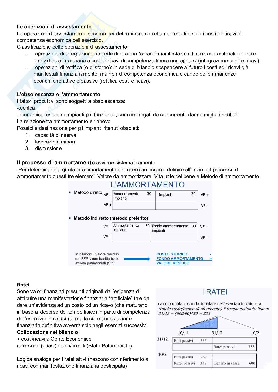 Azioni di assestamento e valutazione bilancio Pag. 2