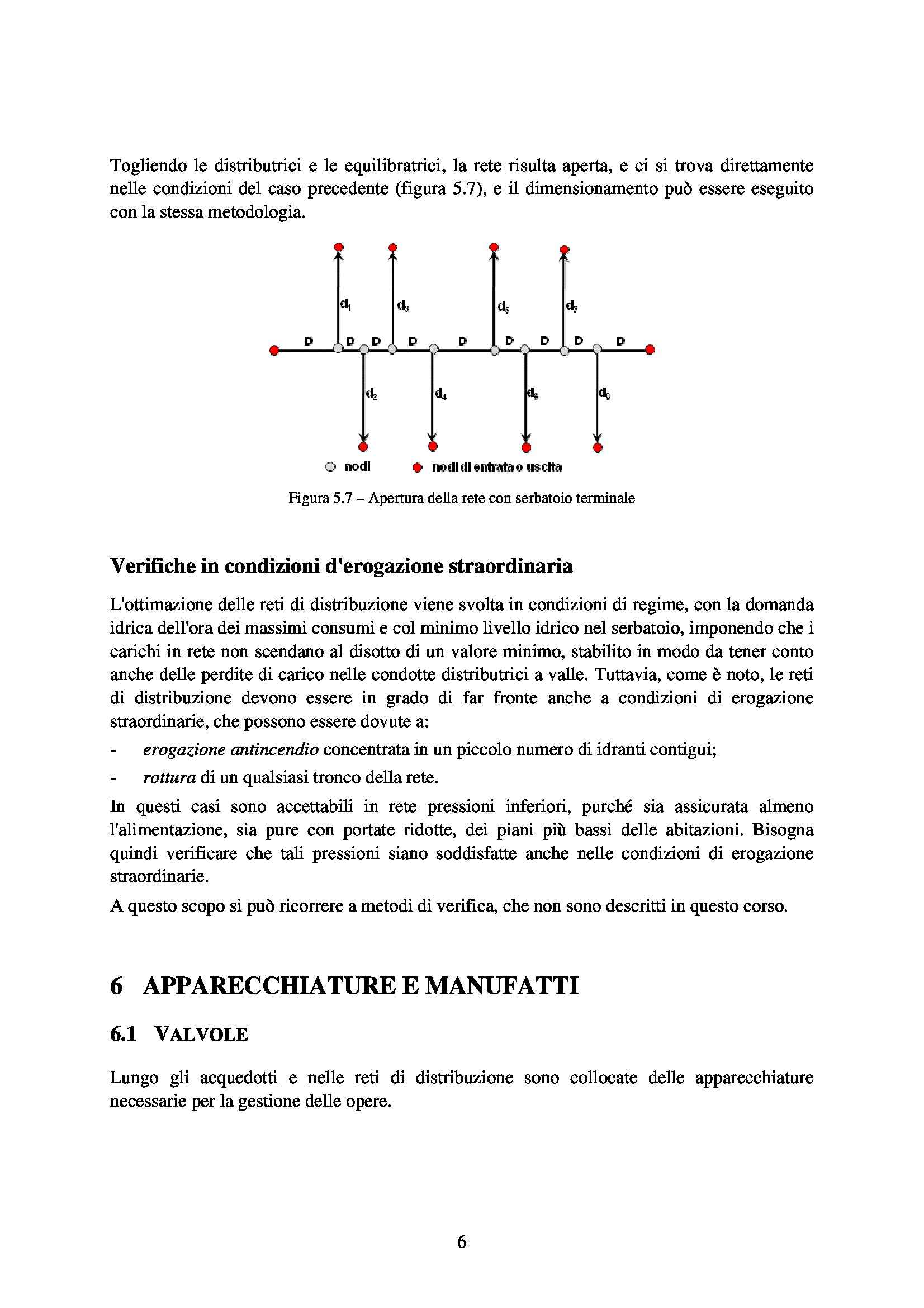 Elementi di infrastrutture idrauliche - reti di distribuzione, apparecchiature e manufatti Pag. 6