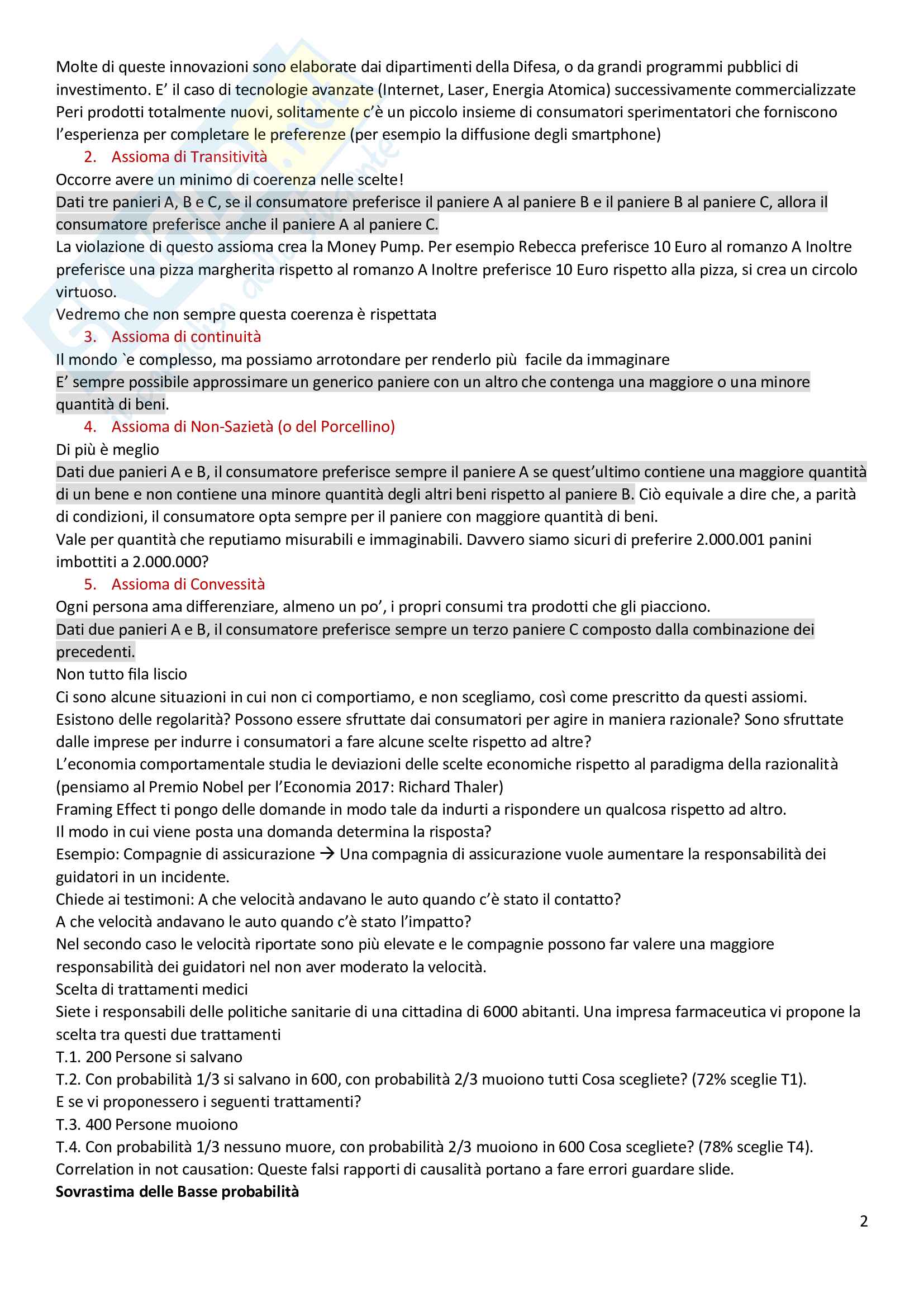 Appunti di processi decisionali, negoziazione e leadership Pag. 2