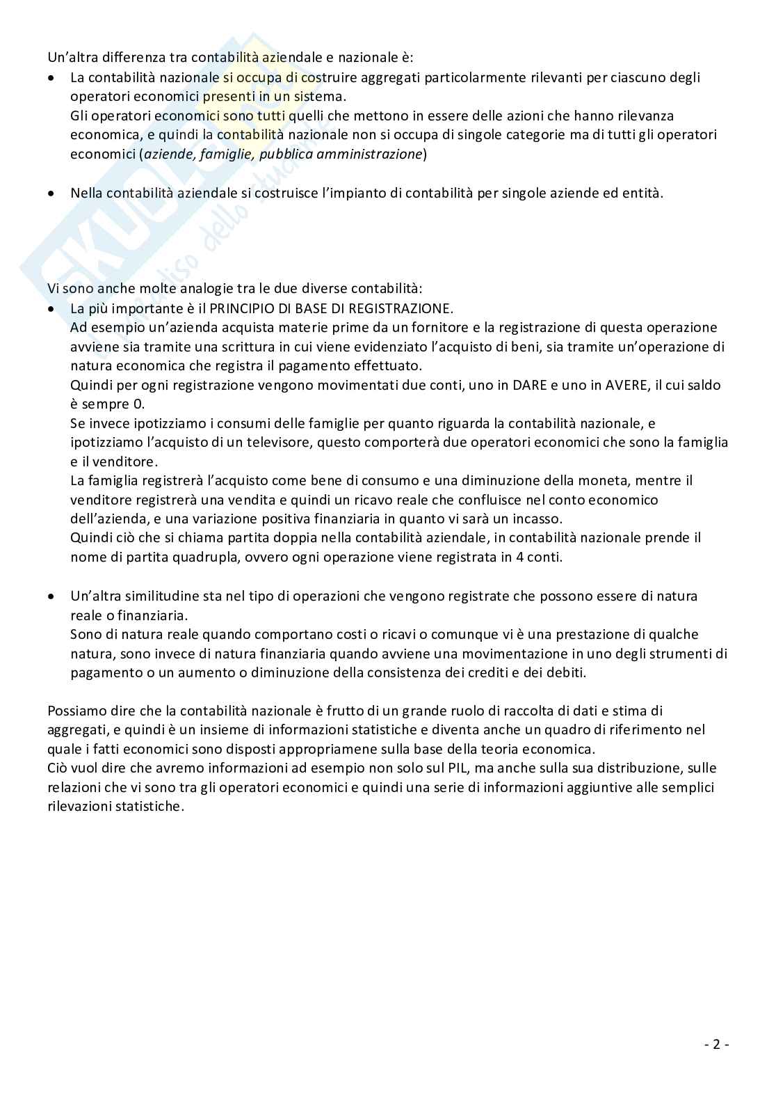 Contabilità nazionale Pag. 2