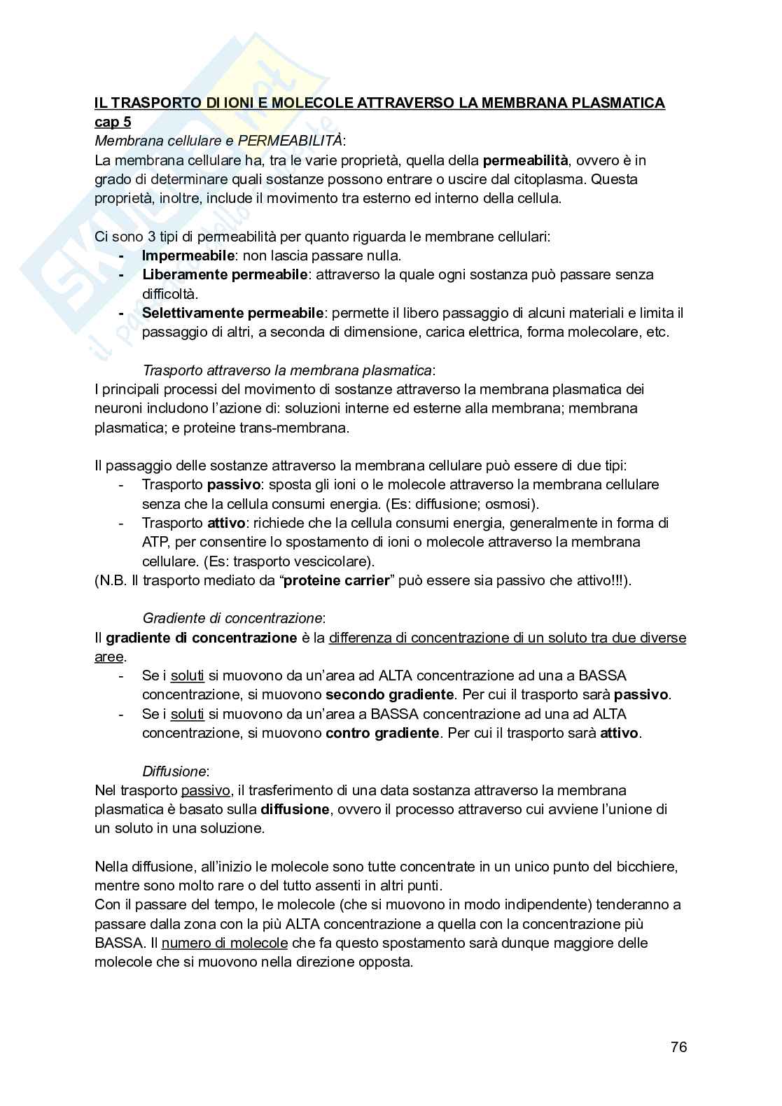 Riassunto esame Psicobiologia, Prof. Esposito Antonino, libro consigliato Basi biologiche dell'attività psichica, Mangia, Bevilacqua, Amicarelli, Fiorenza Pag. 76