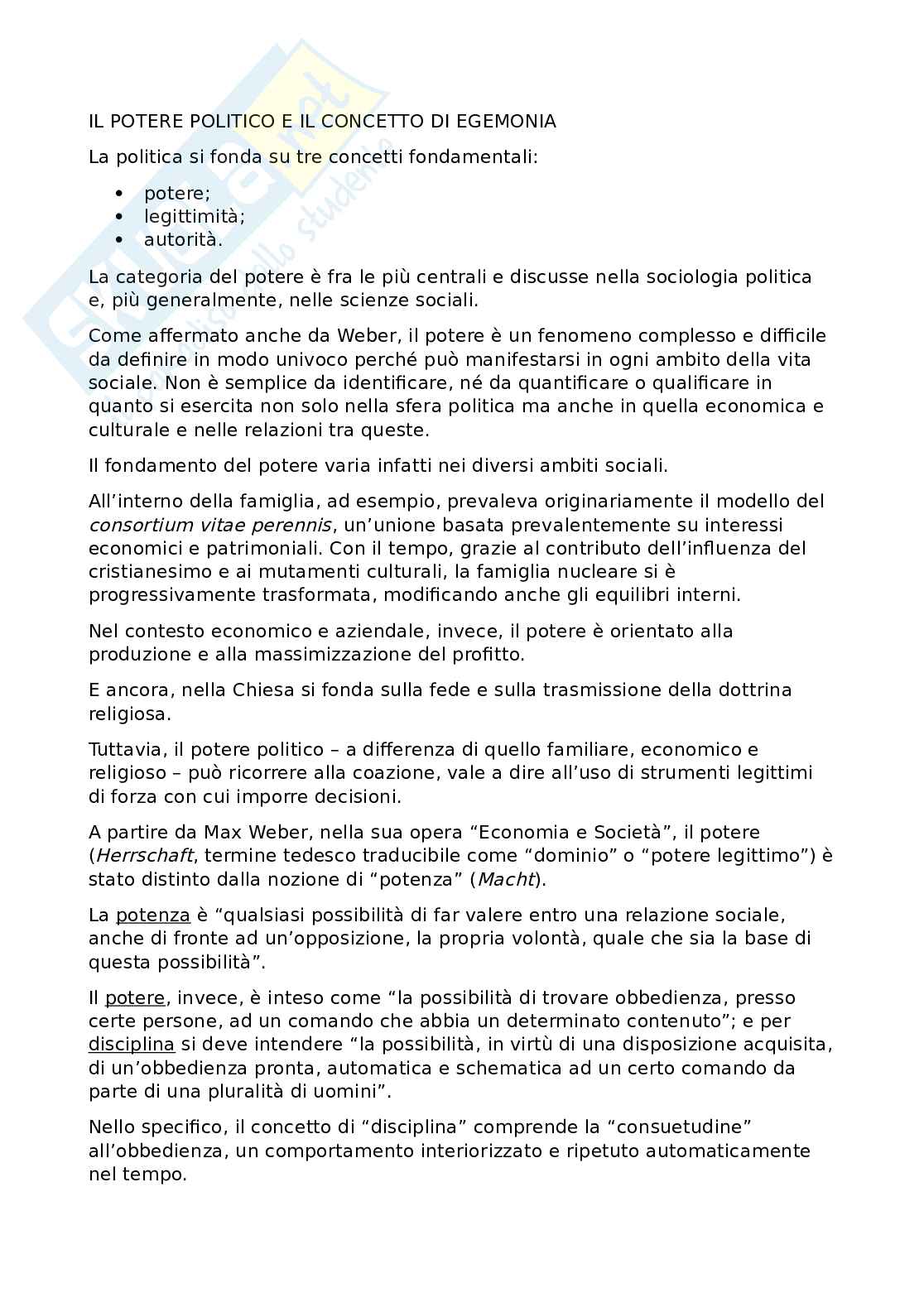 Concetto di potere politico Pag. 1