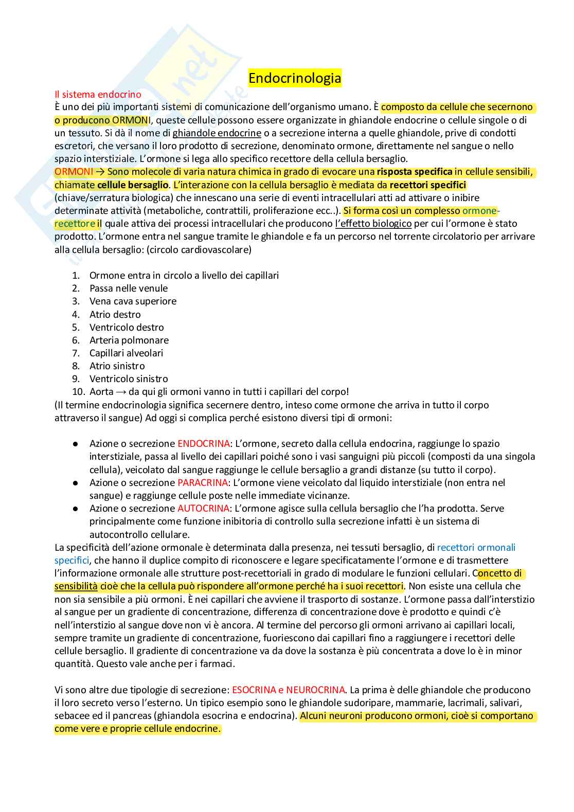 Endocrinologia Pag. 1