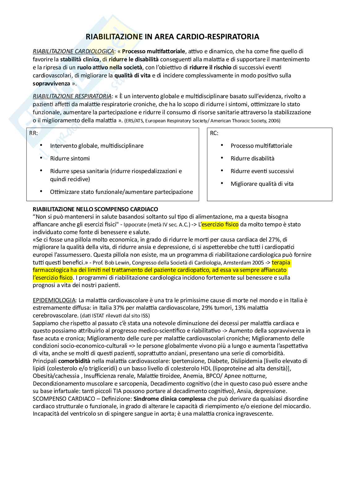 Riabilitazione Cardiologica Pag. 1