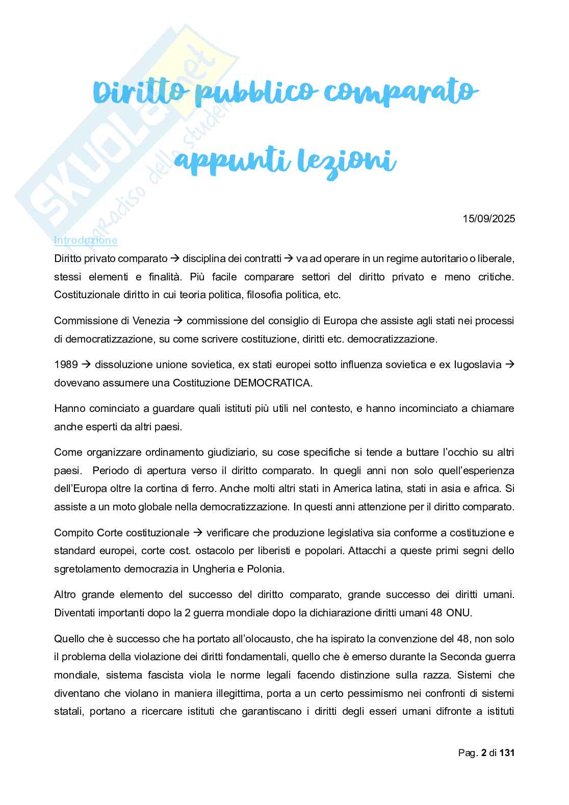 Riassunto esame Diritto costituzionale comparato, Prof. Biagi Francesco, libro consigliato Diritto costituzionale comparato, De Vergottini Pag. 2