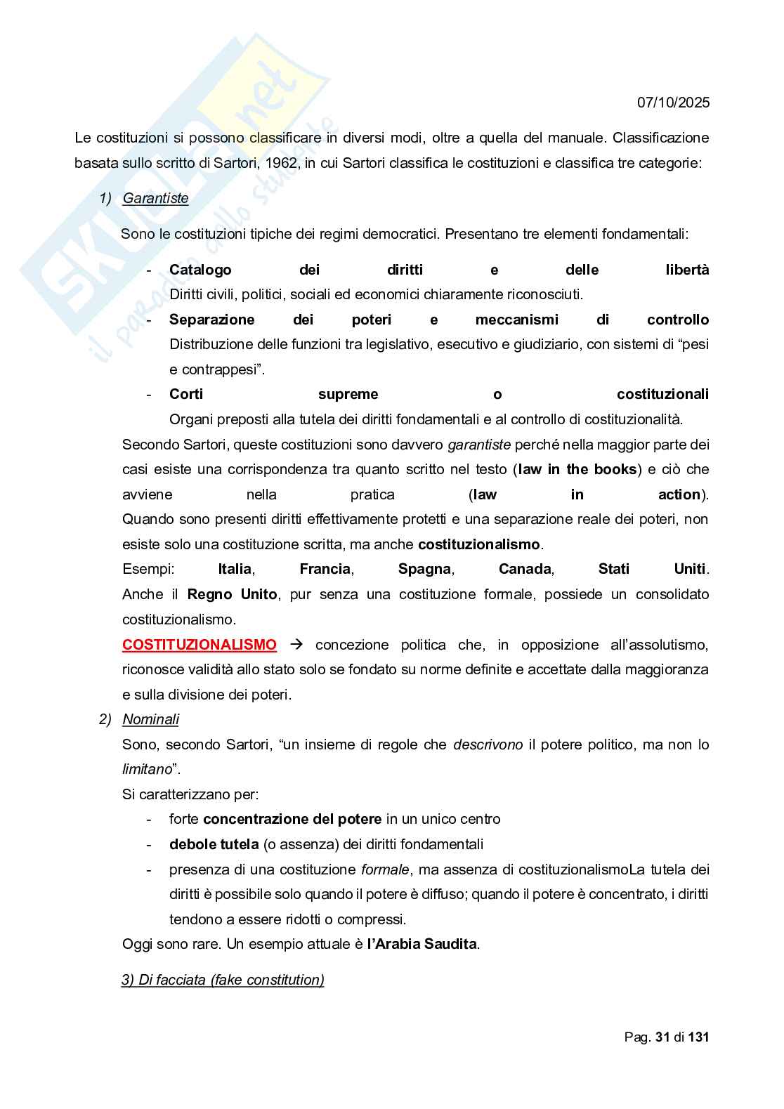 Riassunto esame Diritto costituzionale comparato, Prof. Biagi Francesco, libro consigliato Diritto costituzionale comparato, De Vergottini Pag. 31
