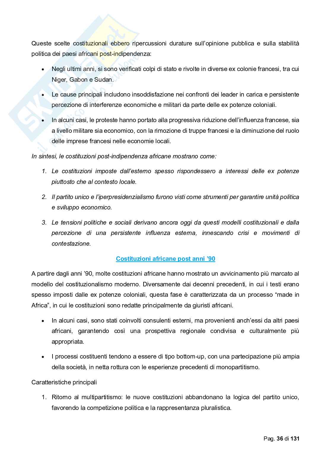 Riassunto esame Diritto costituzionale comparato, Prof. Biagi Francesco, libro consigliato Diritto costituzionale comparato, De Vergottini Pag. 36