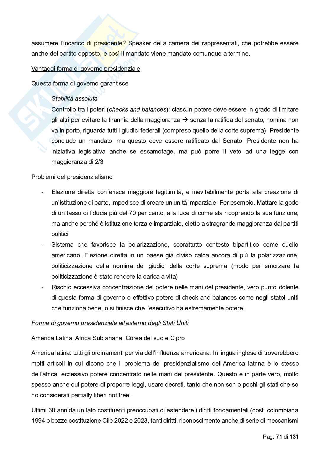 Riassunto esame Diritto costituzionale comparato, Prof. Biagi Francesco, libro consigliato Diritto costituzionale comparato, De Vergottini Pag. 71