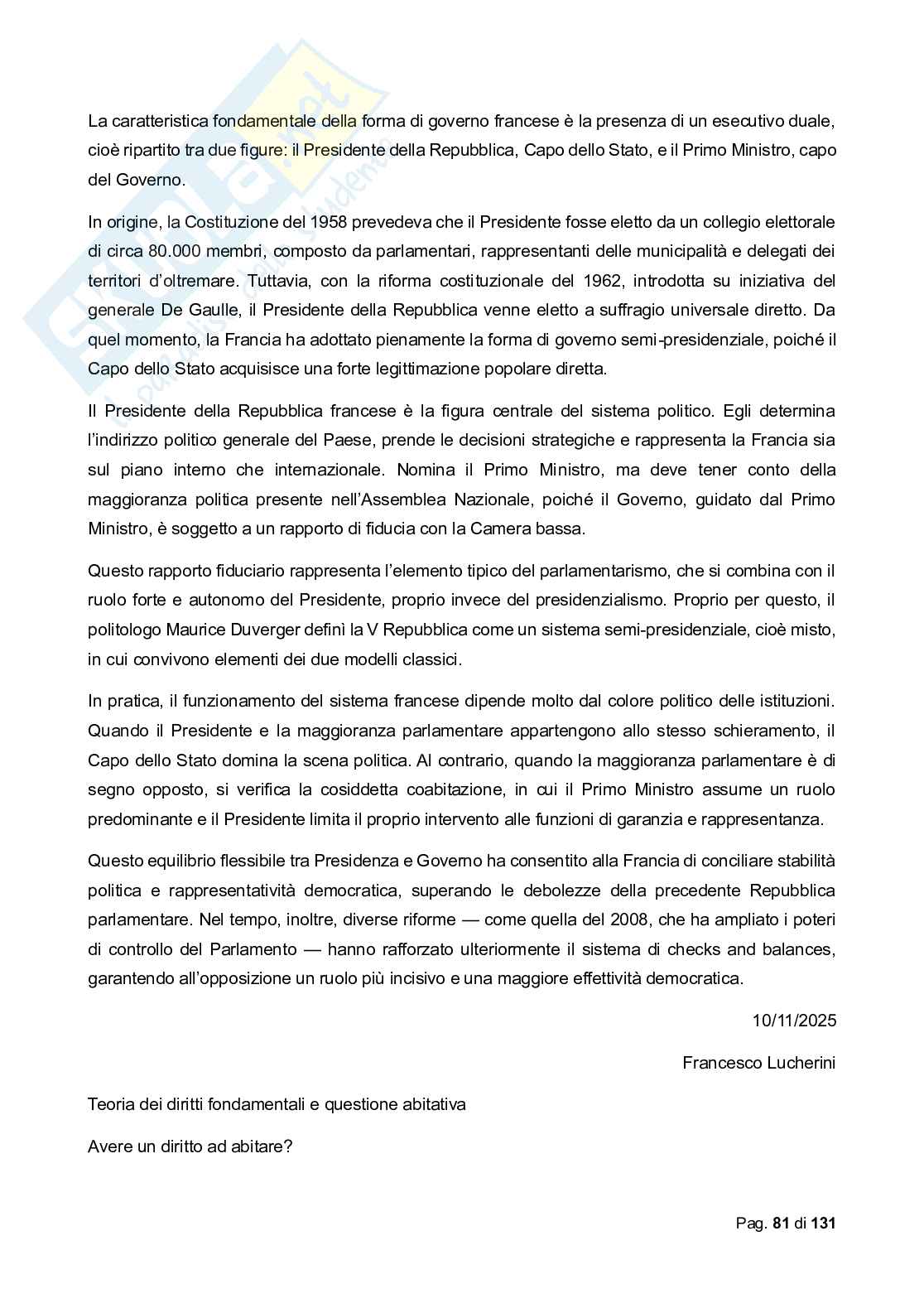 Riassunto esame Diritto costituzionale comparato, Prof. Biagi Francesco, libro consigliato Diritto costituzionale comparato, De Vergottini Pag. 81