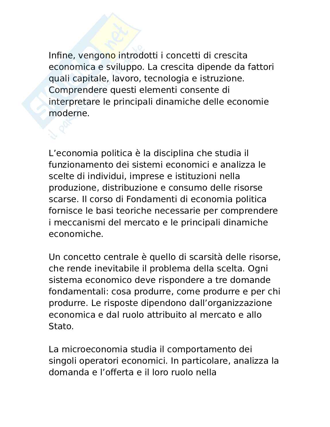 Appunti Fondamenti di economia politica Pag. 6