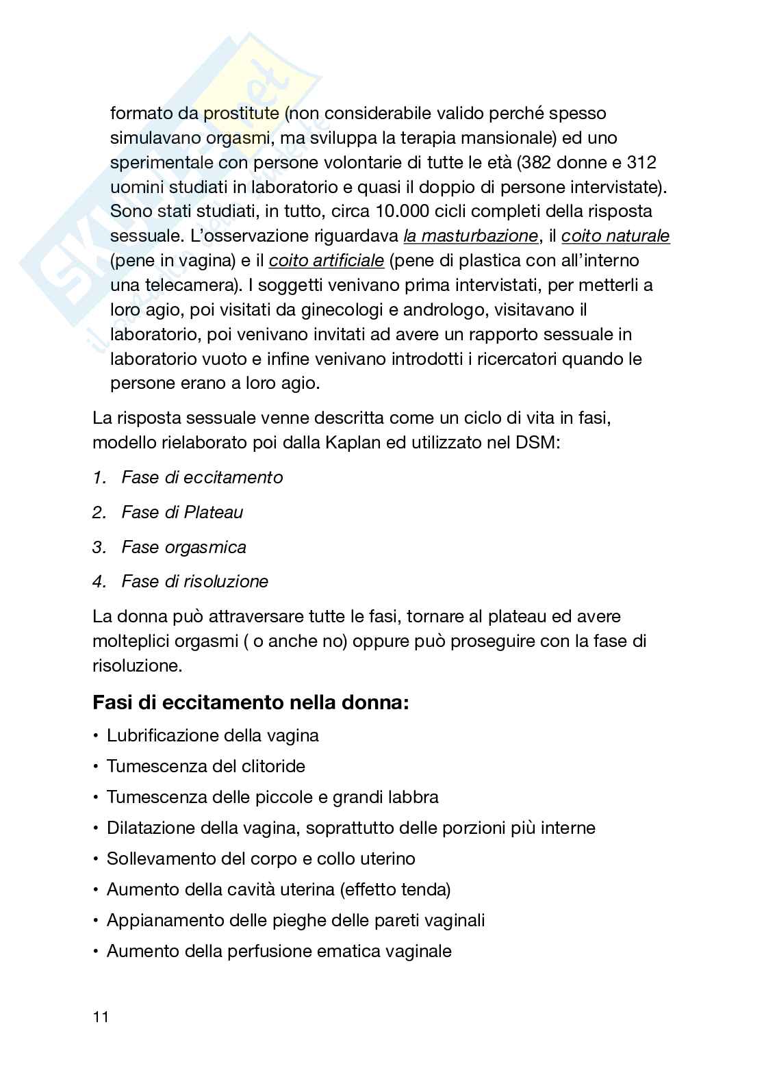 Psiclogia e psicopatologia della sessualità Pag. 11