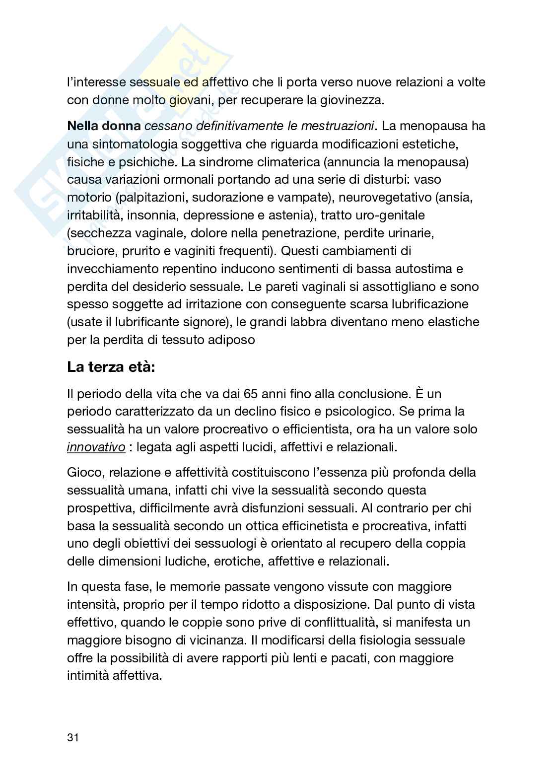 Psiclogia e psicopatologia della sessualità Pag. 31
