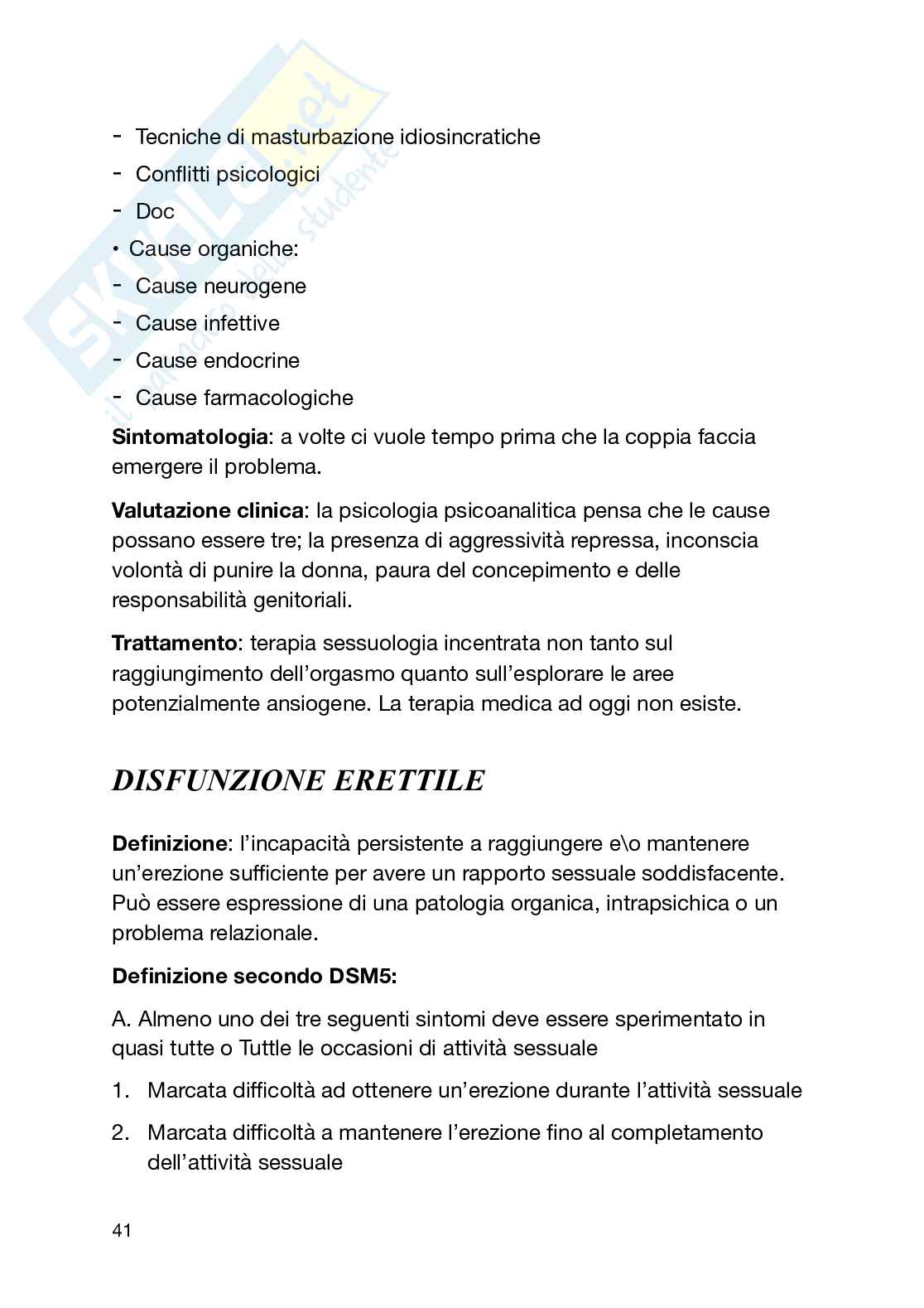 Psiclogia e psicopatologia della sessualità Pag. 41