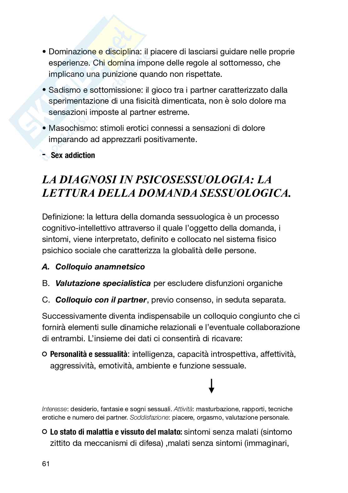Psiclogia e psicopatologia della sessualità Pag. 61