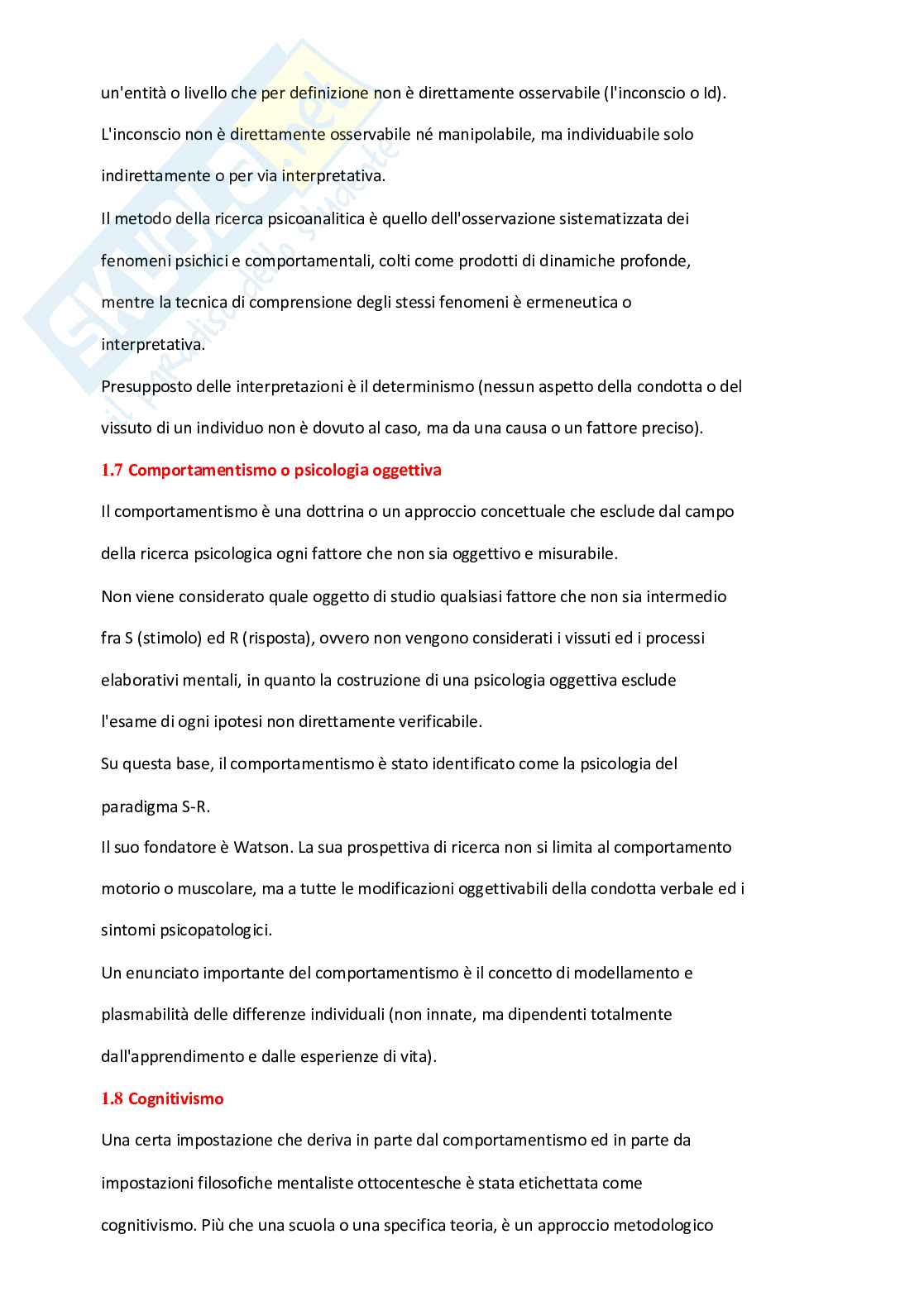 Riassunto esame psicologia, prof. Manca, libro consigliato Manuale di Psicologia Scientifica Pag. 6
