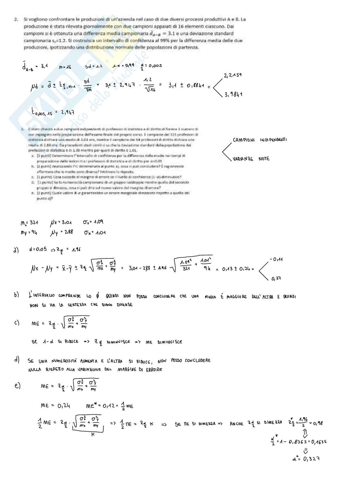 Appunti lezioni Statistica aziendale - parte 1 Pag. 71