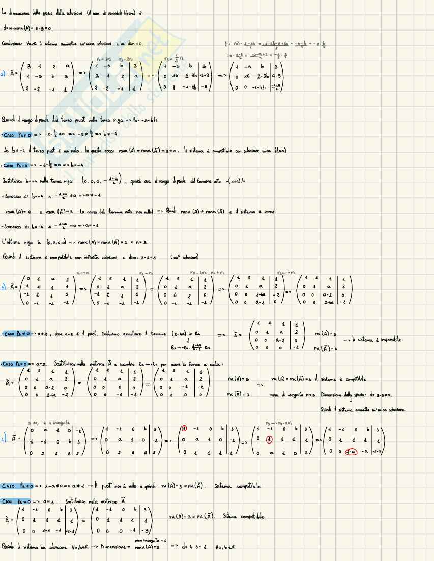 Geometria e algebra lineare:  esercizi su operazioni con matrici, determinante e inversa Pag. 1
