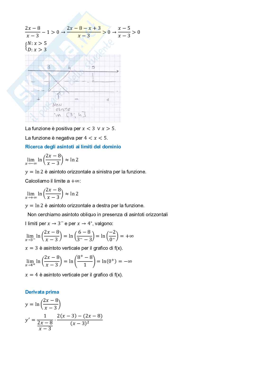 Studio di funzioni - Esercizi svolti di Analisi matematica 1 Pag. 21