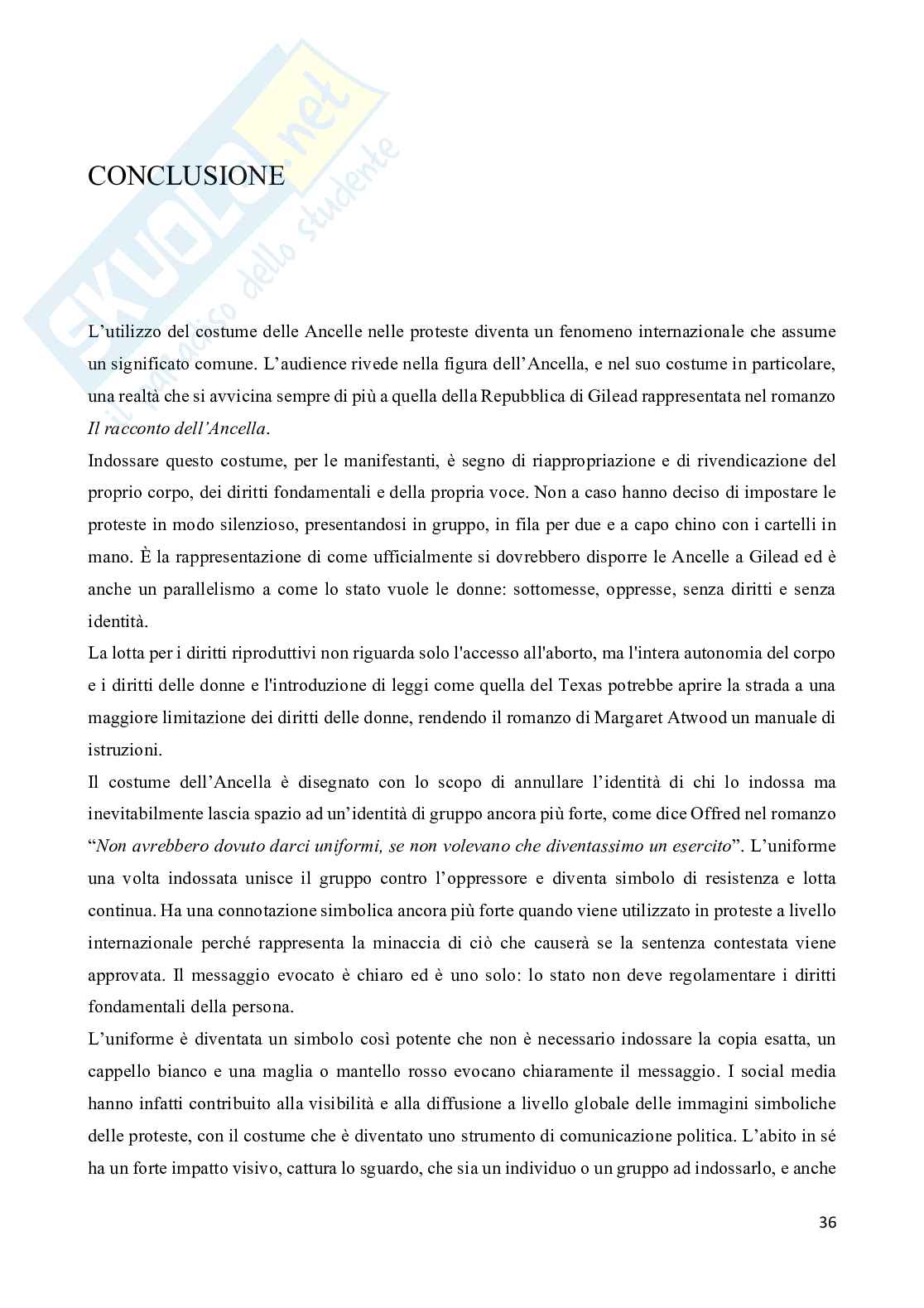 Vesti di oppressione: strumento di controllo e identità nella ustopia del Racconto dell’Ancella di Margaret Atwood Pag. 36