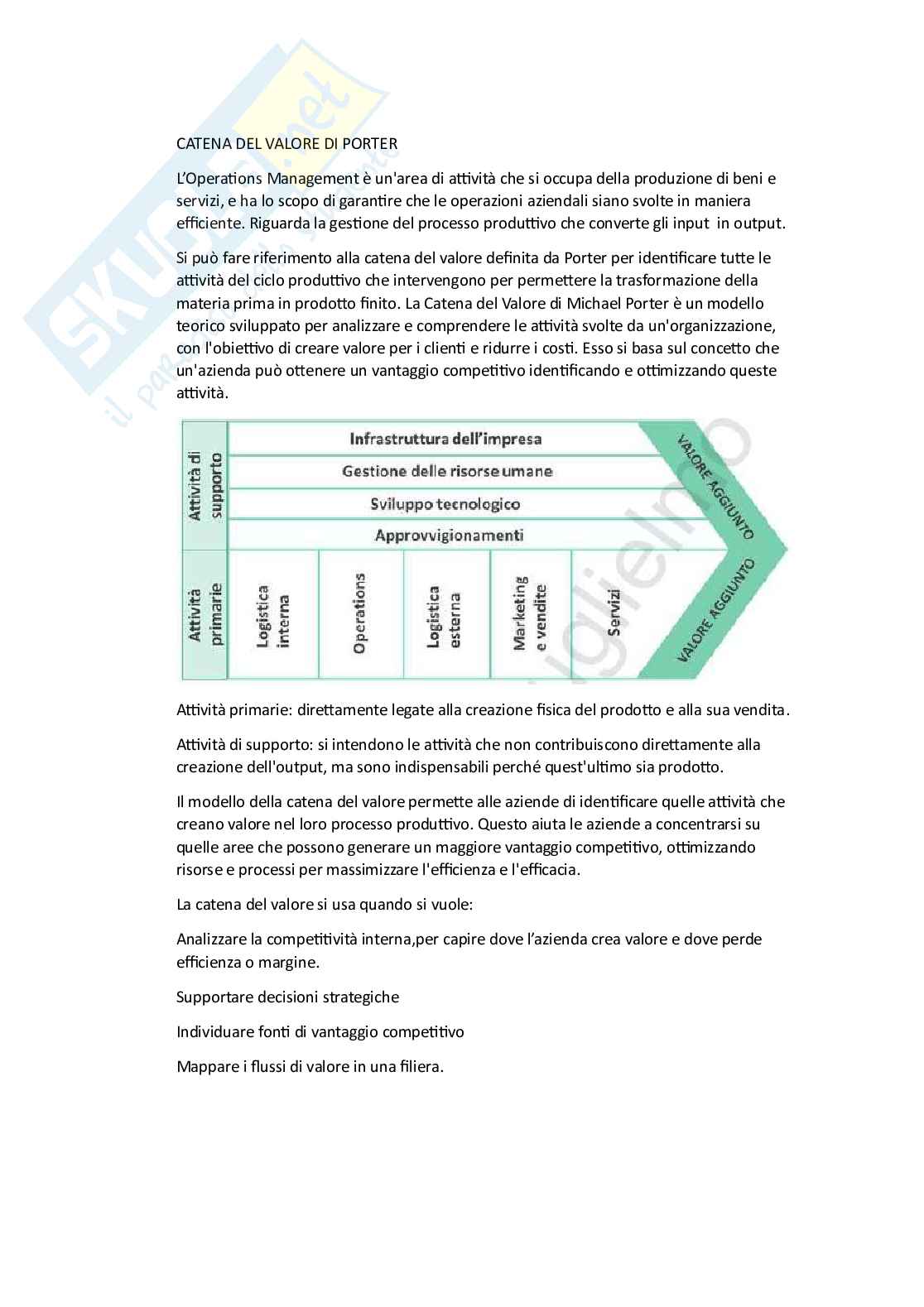 Appunti Operation and Project Management Pag. 1