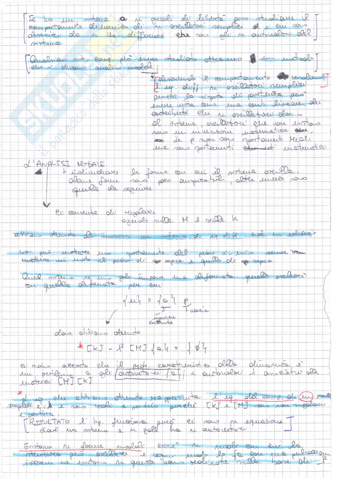 Estratto appunti esame di tecnica delle costruzioni sistemi a più gradi di libertà Pag. 6