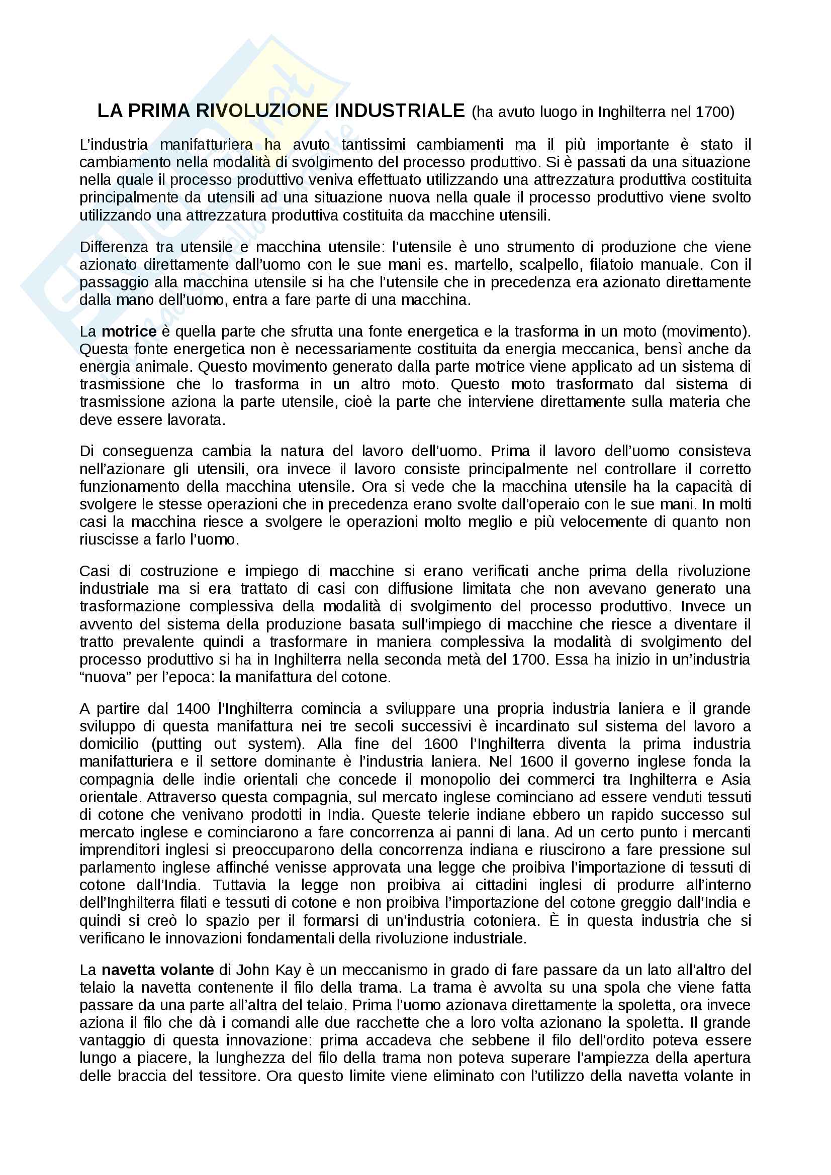Appunti storia economica Pag. 1
