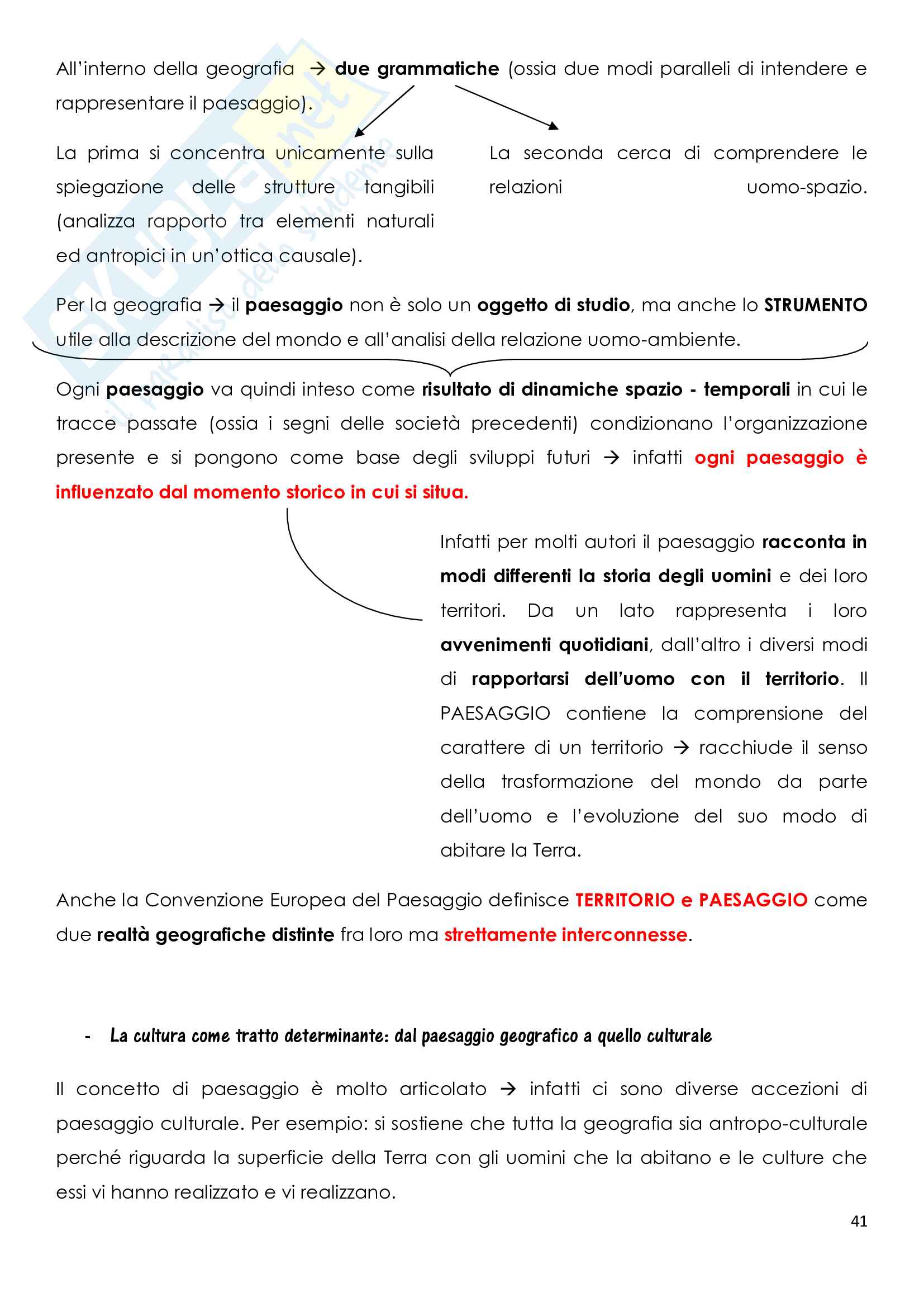 Riassunto esame Geografia, docente Molinari, libro consigliato Il paesaggio nelle scienze umane, Dal Borgo, Gavinelli Pag. 41