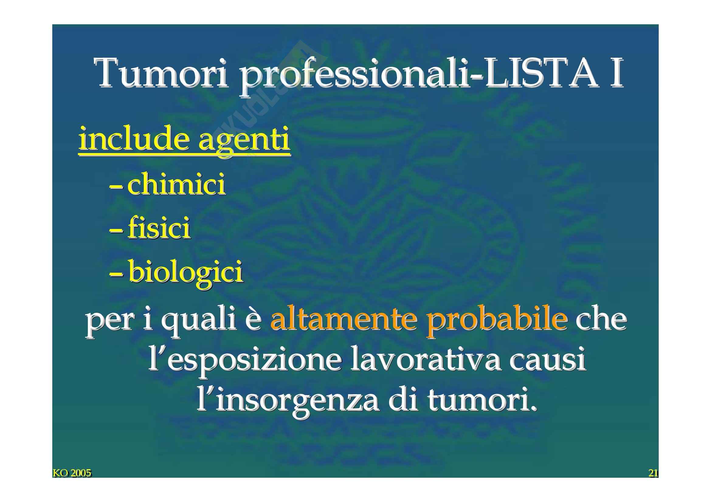 I tumori professionali Pag. 21