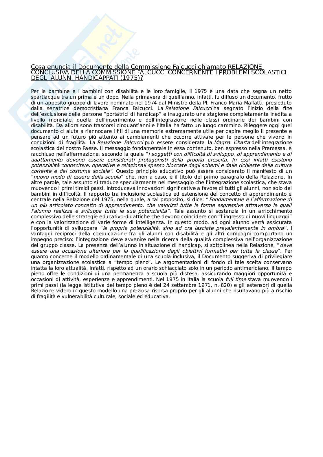 Paniere domande aperte Legislazione Scolastica Pag. 1