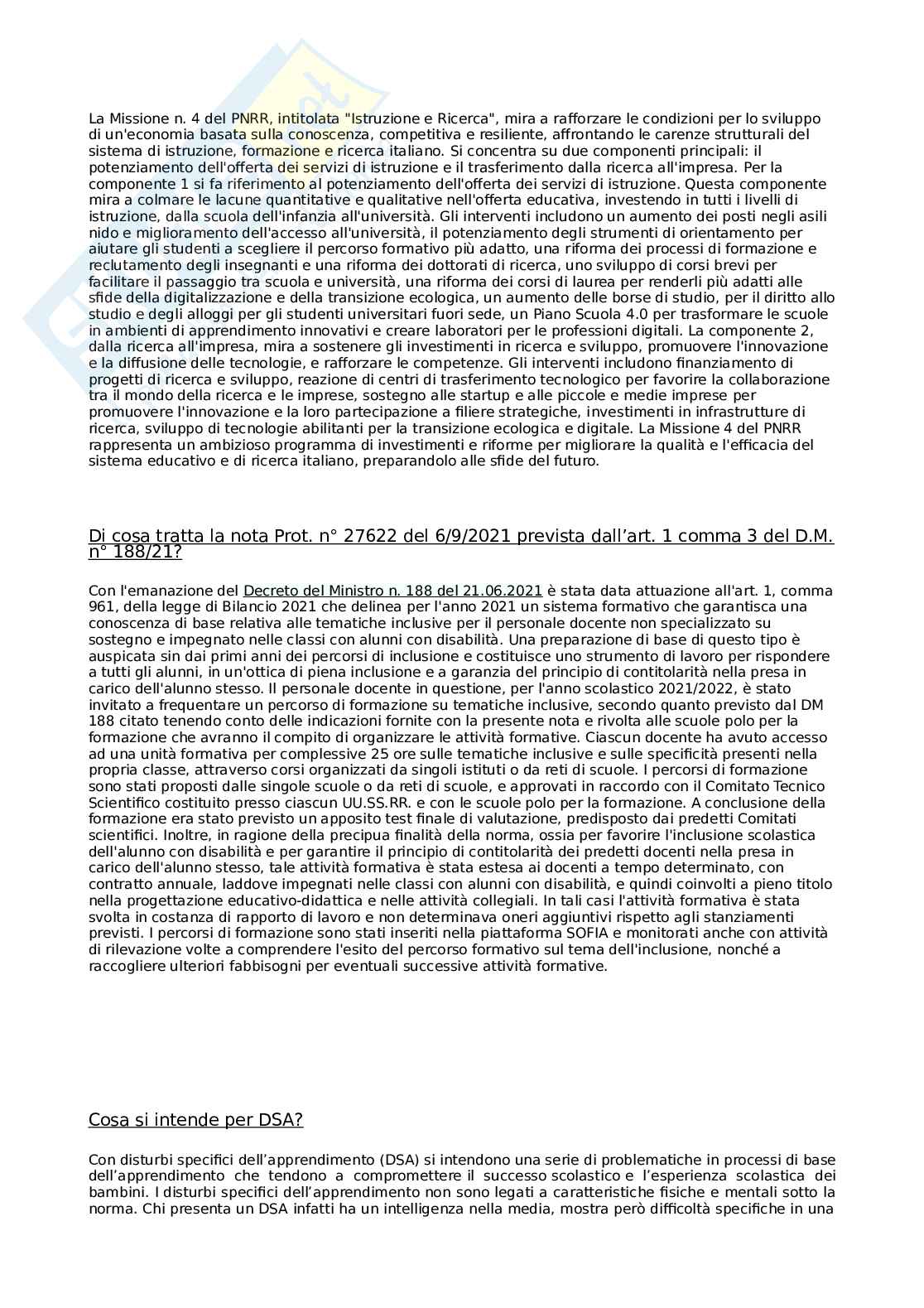 Paniere domande aperte Legislazione Scolastica Pag. 11